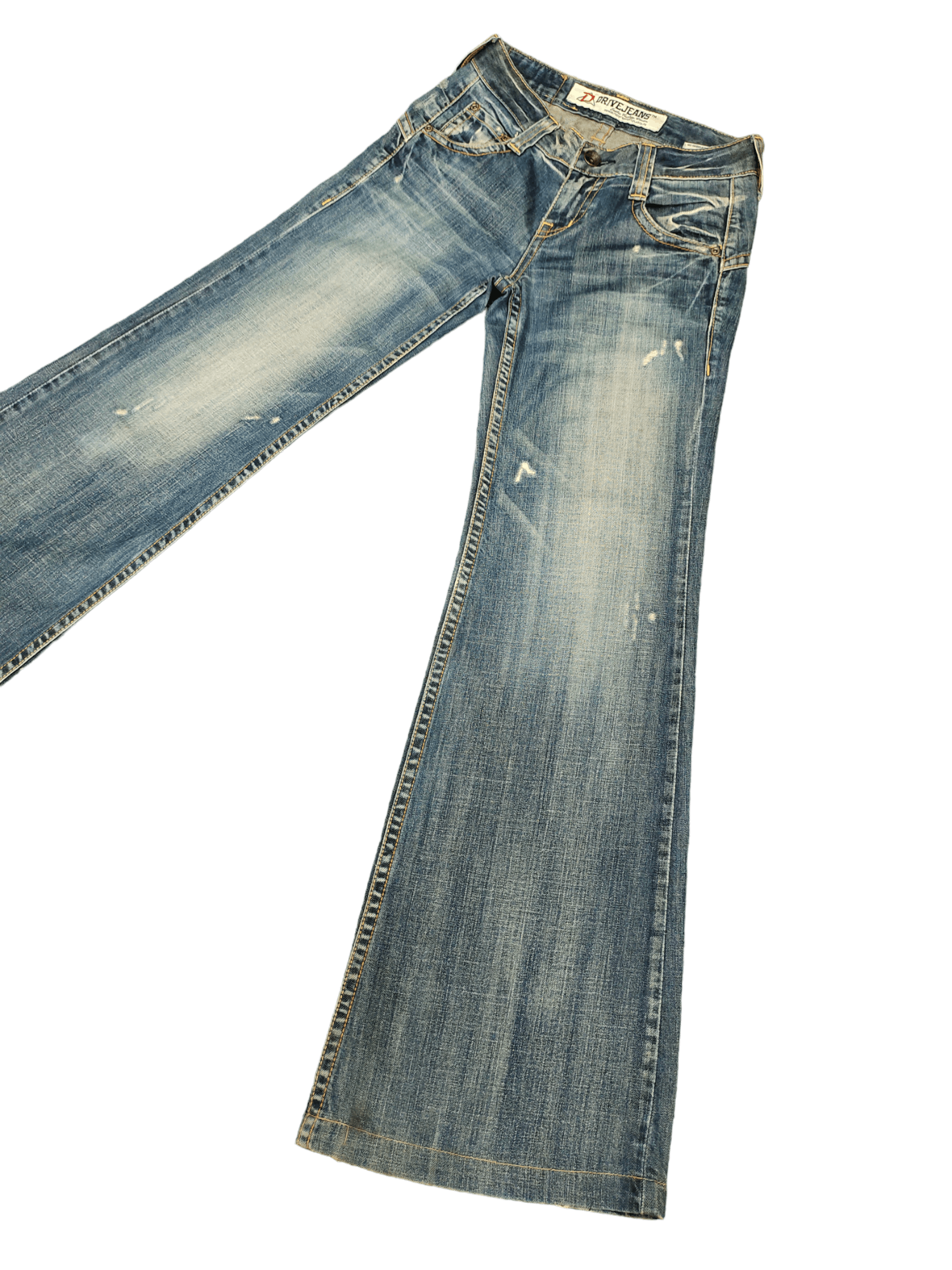 Pre-owned Hysteric Glamour X If Six Was Nine Flare Jeans Drive Ripped Denim Boot Cut Wide Leg Low Rise (size 26)