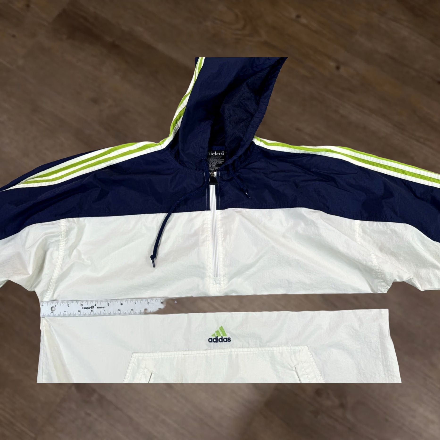 80-90s adidas White x Green Nylon Jacket 70-80s European adidas