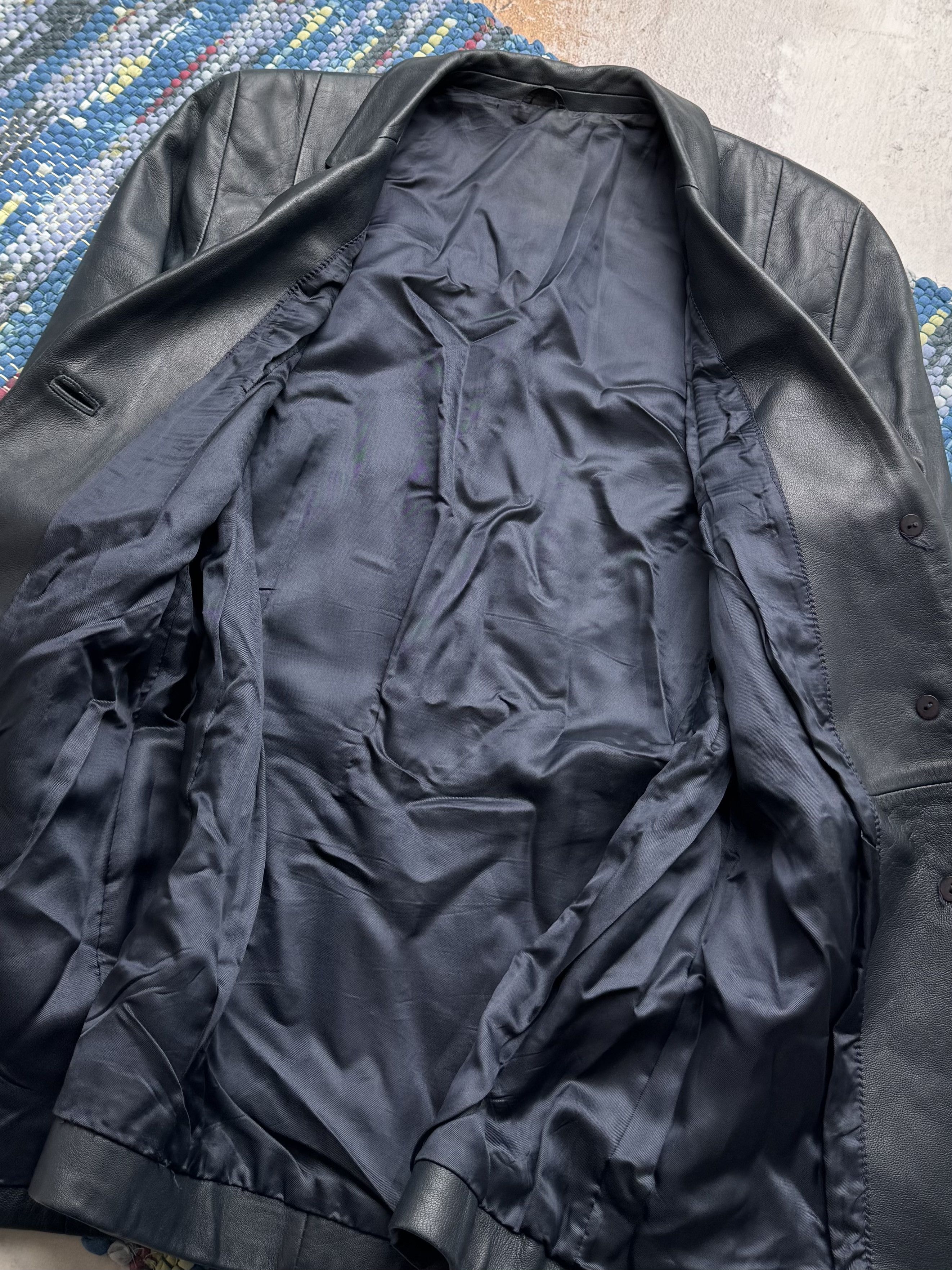 Vintage Vintage Real Leather Jacket Tailored Button Front Blazer Size M / US 6-8 / IT 42-44 - 5 Thumbnail