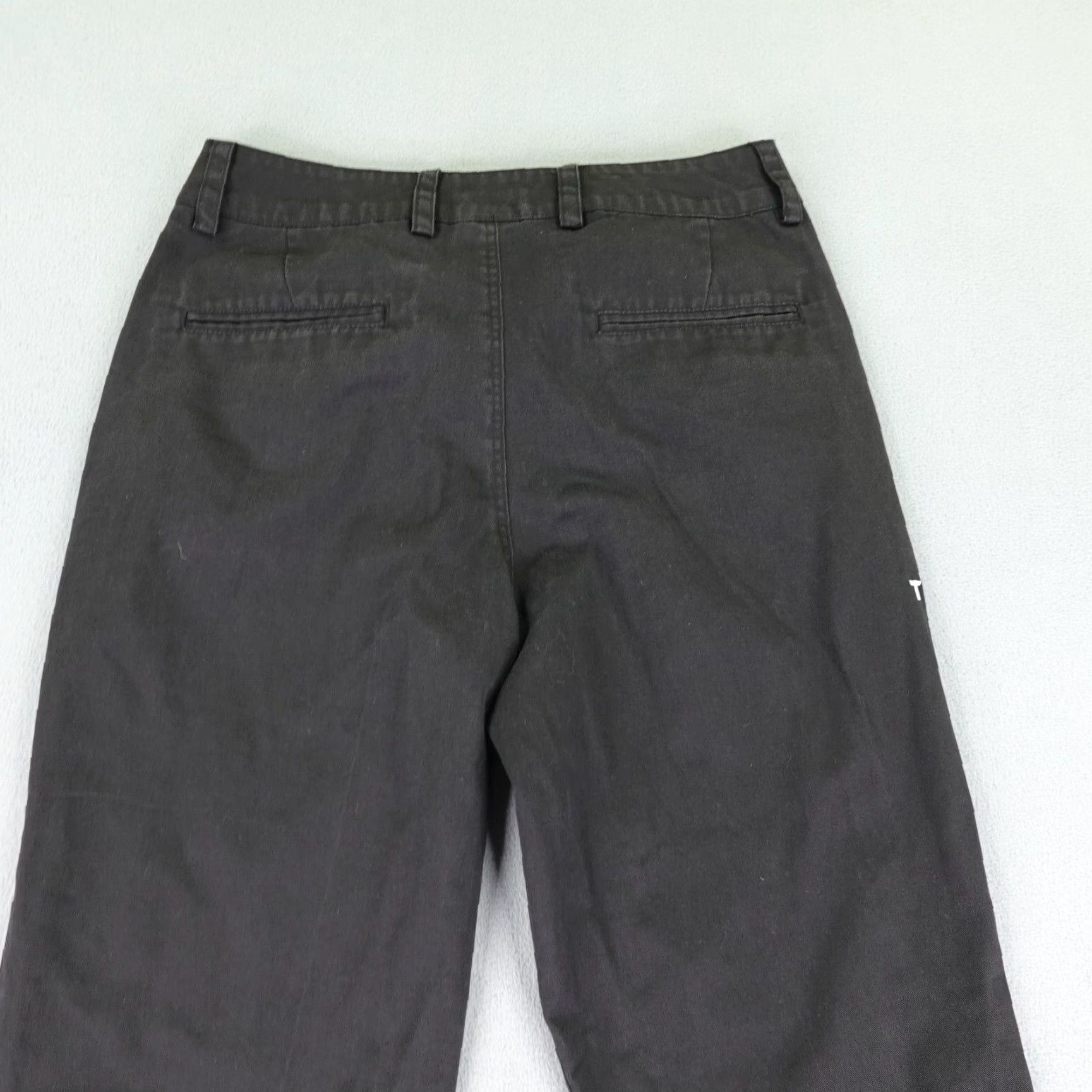 Vintage Tesla Pants Mens 30x32 Black Chino Utility Work Pants Mens Black Cotton Polyester Logo 90s Cars Theme Regular Straight Inseam 31in Jeans Style Chino Size US 31 - 7 Thumbnail