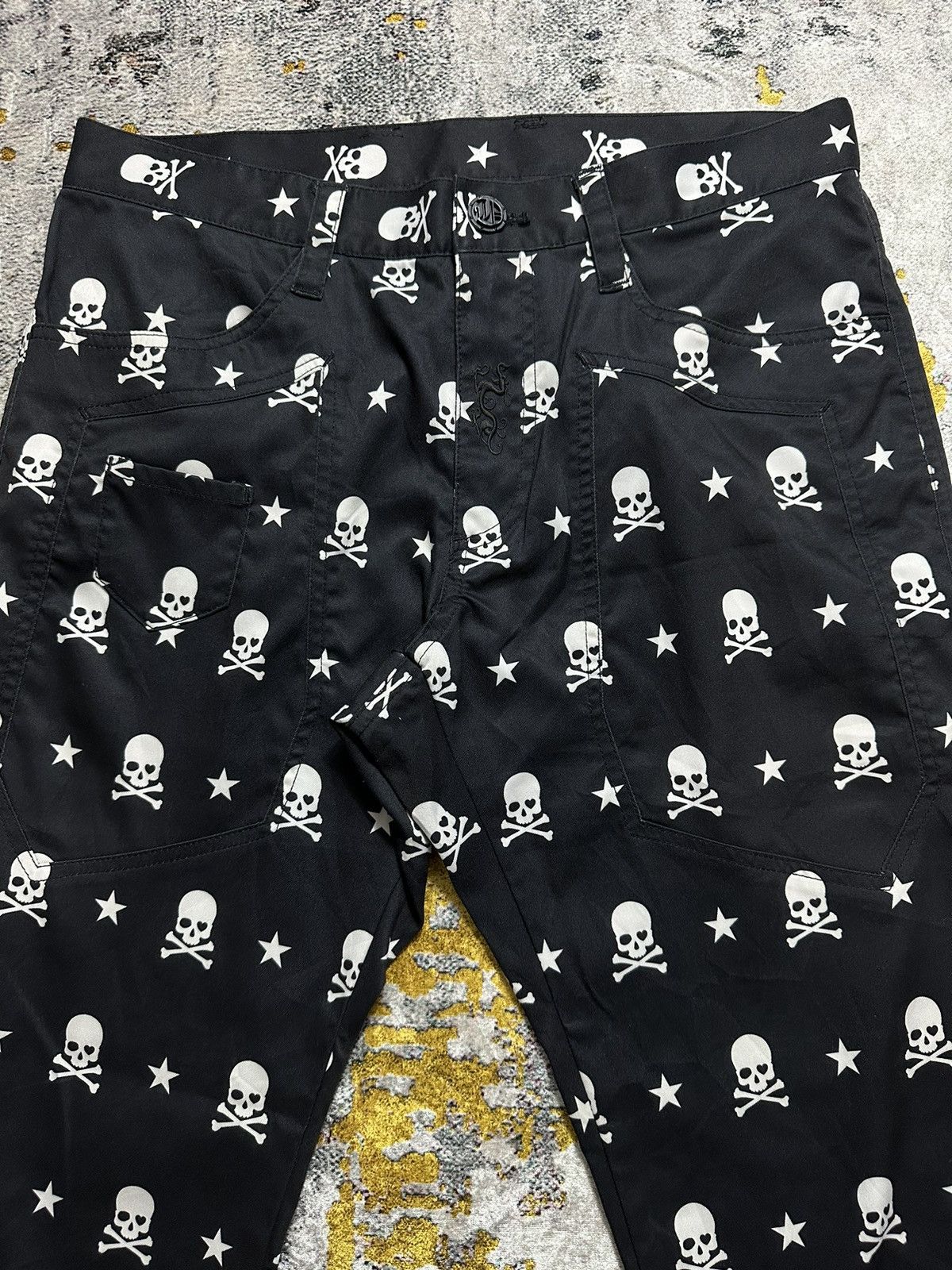 Hysteric Glamour Japanese Skull Full Print Y2k Punk Alexander McQueen STYLE Size US 33 - 6 Thumbnail