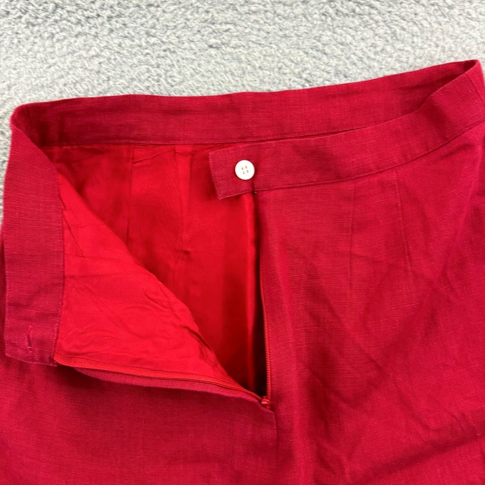 Brooks Brothers VINTAGE Brooks Brothers Skirt Womens 12 Red Pencil Irish Linen 80s Knee Length Size 34" / US 12 / IT 48 - 5 Thumbnail