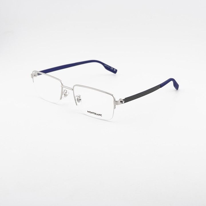 Montblanc Montblanc MB0188O 005 Eyeglasses Silver 57mm Rectangle Frame Size ONE SIZE - 1 Thumbnail