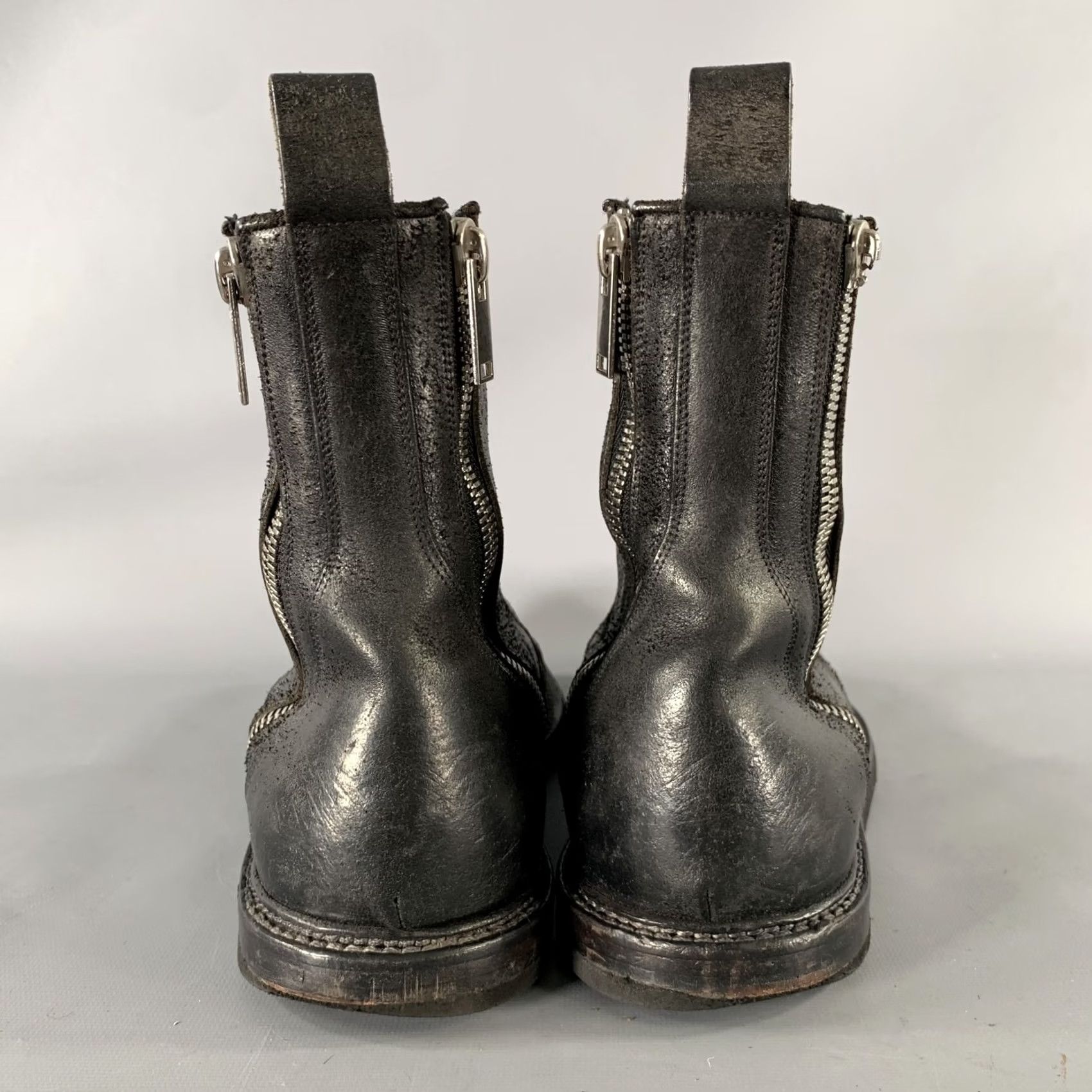 Vintage SEI OTTO Boots Mens Black Size Solid Leather Chelsea Size US 10 / EU 43 - 3 Thumbnail