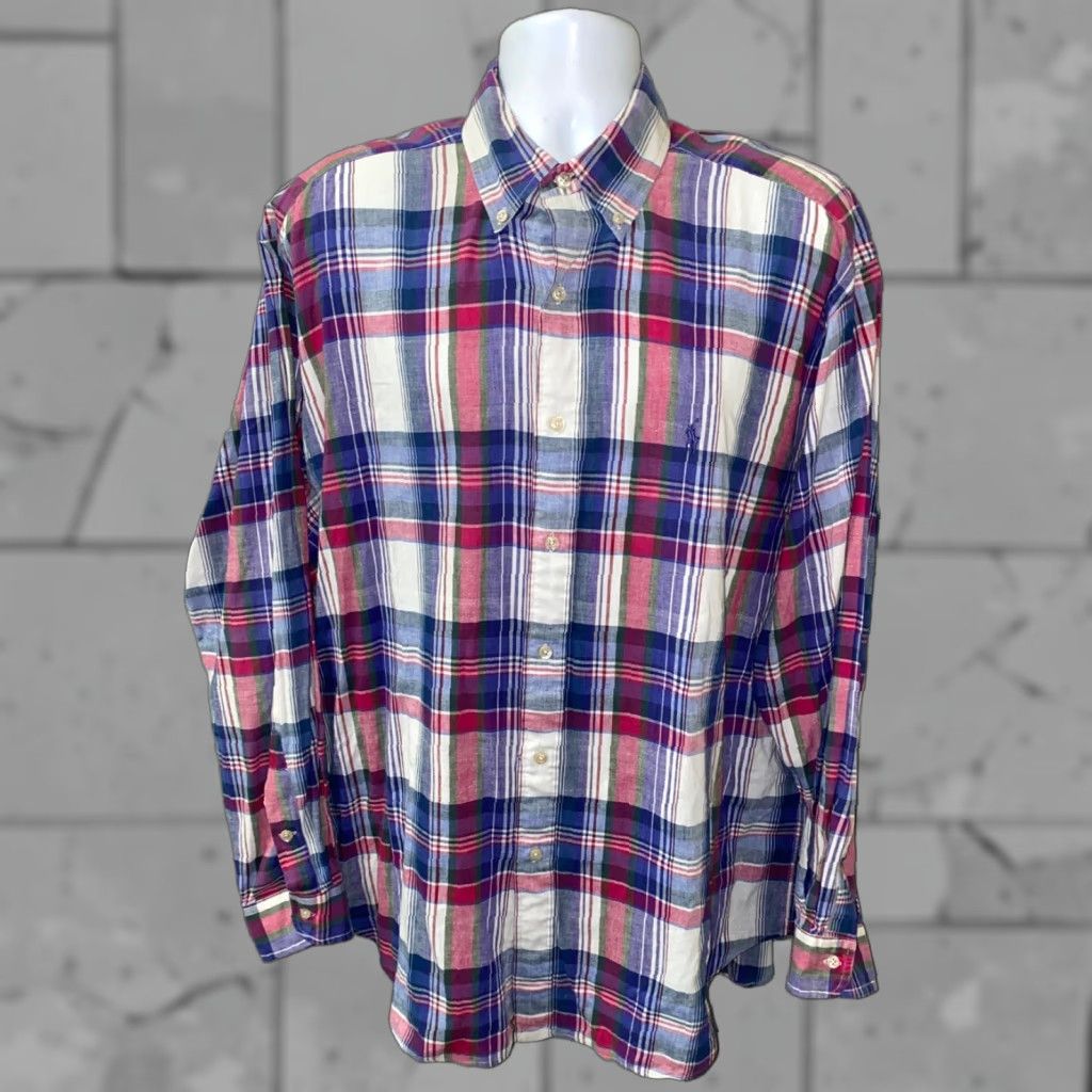 Ralph Lauren Ralph Lauren Blaire Shirt Plaid Long Sleeve Button-Up XL Mens Multicolor Size US XL / EU 56 / 4 - 1 Thumbnail