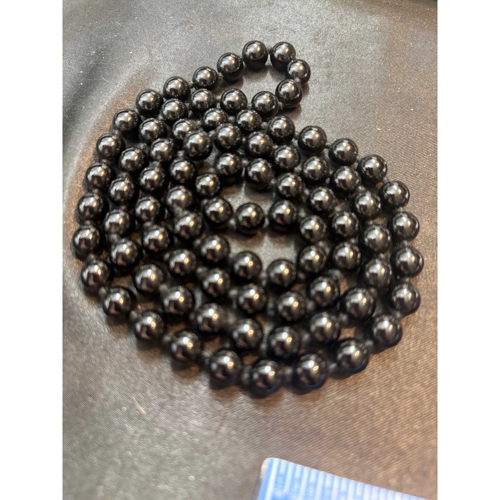 Other Vintage Black Onyx Bead Necklace 30 Inch Single Strand Size ONE SIZE - 4 Thumbnail