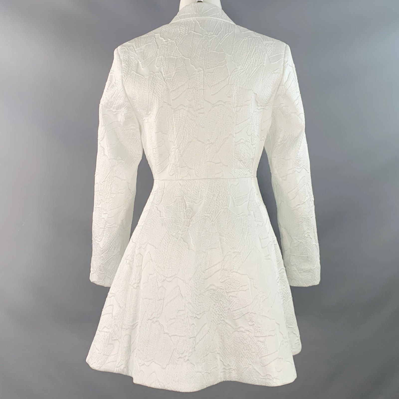 ROTATE Size M White Polyester Blend Jacquard Double Breasted Jacket Size M / US 6-8 / IT 42-44 - 4 Thumbnail