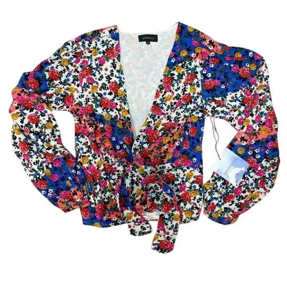 REVOLVE Majorelle Yara Floral Low Plunge Blouse Size XS / US 0-2 / IT 36-38 - 5 Thumbnail