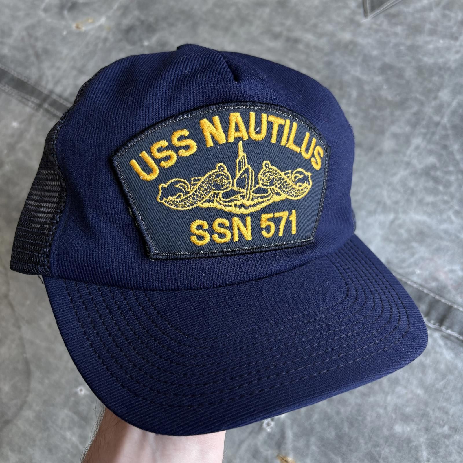 Vintage Vintage 80s USS Nautilus SSN-571 Patch Navy USN SnapBack Hat Size ONE SIZE - 1 Thumbnail