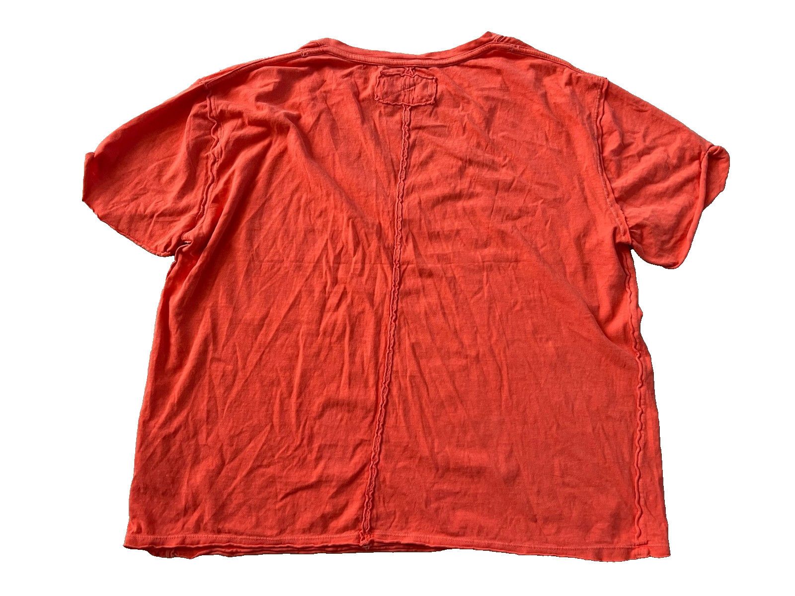 Free People Free People We the Free V-Neck Oversize Tee in Orange ( S ) Size S / US 4 / IT 40 - 2 Thumbnail