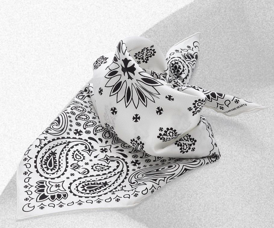 Chrome Hearts Chrome Hearts White Silk Bandana Size ONE SIZE - 2 Thumbnail