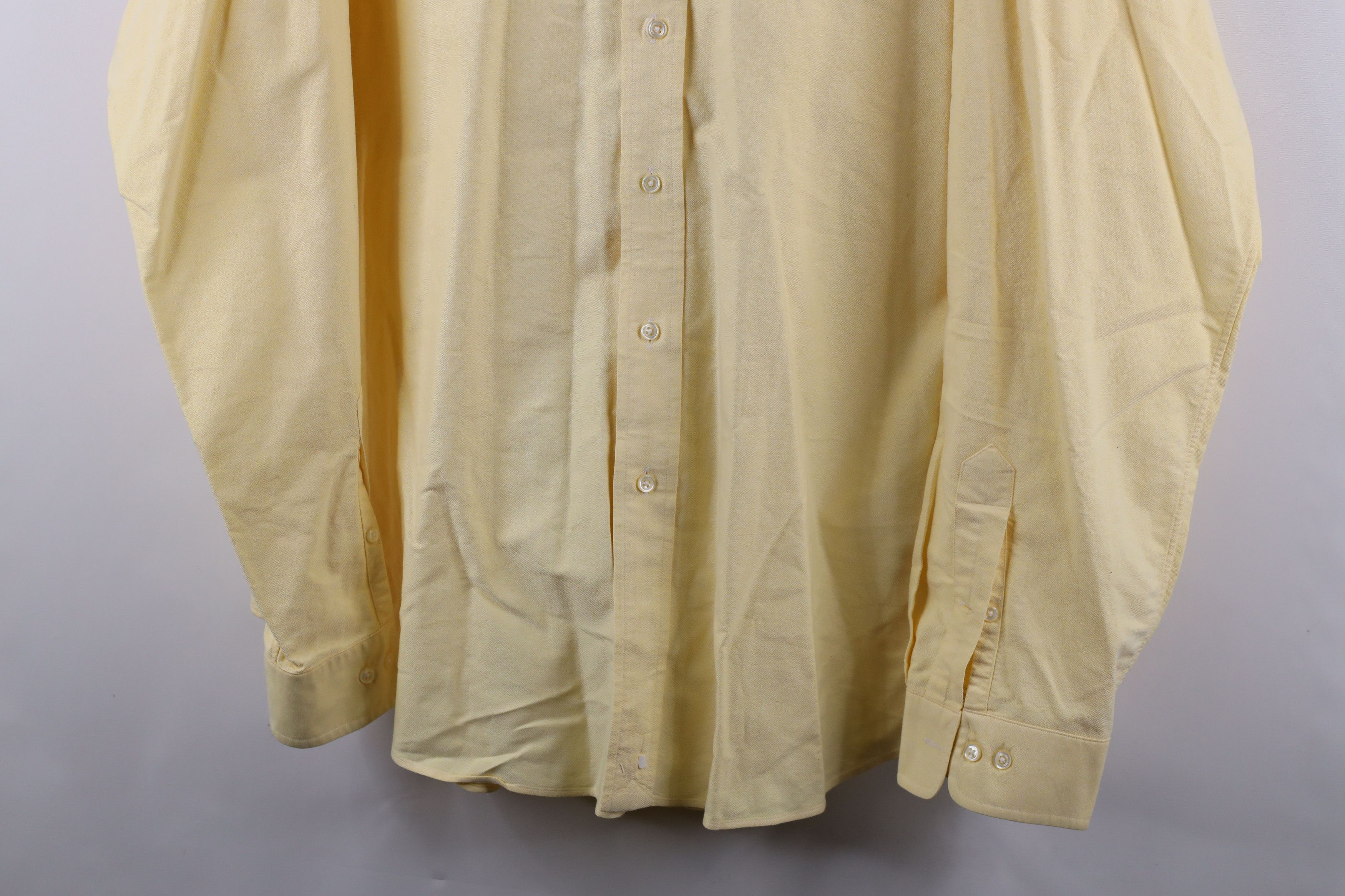Ralph Lauren × Vintage Vintage 90s Ralph Lauren Oxford Button Down Shirt Yellow Size US L / EU 52-54 / 3 - 3 Thumbnail