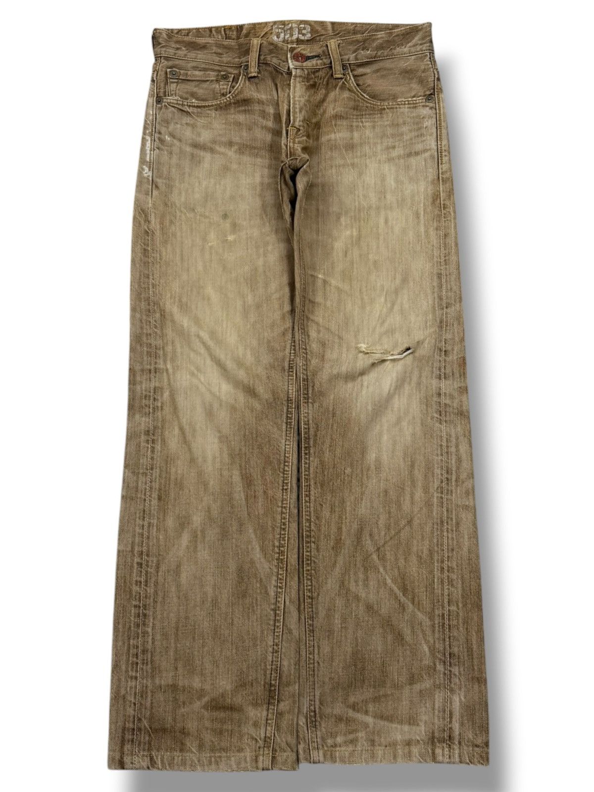 Edwin Vintage EDWIN 503 Blue Trip | Faded Brown Wash | W33 Size US 33 - 2 Thumbnail