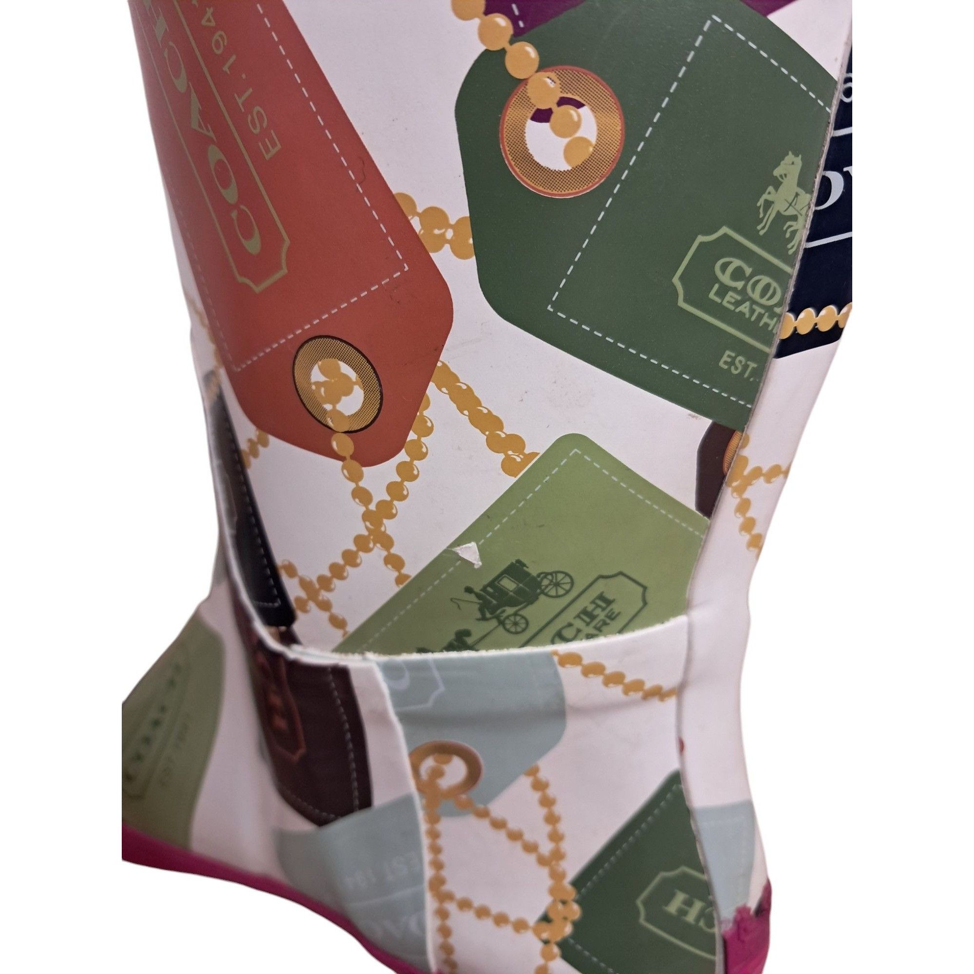 Coach Pammie Multicolor Decorative Hang Tag Rain Boots