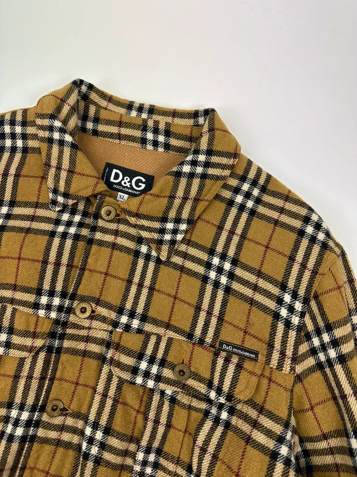 Dolce & Gabbana Dolce Gabbana 00’s Wool Tartan Checkered Trucker Jacket Size US L / EU 52-54 / 3 - 3 Thumbnail