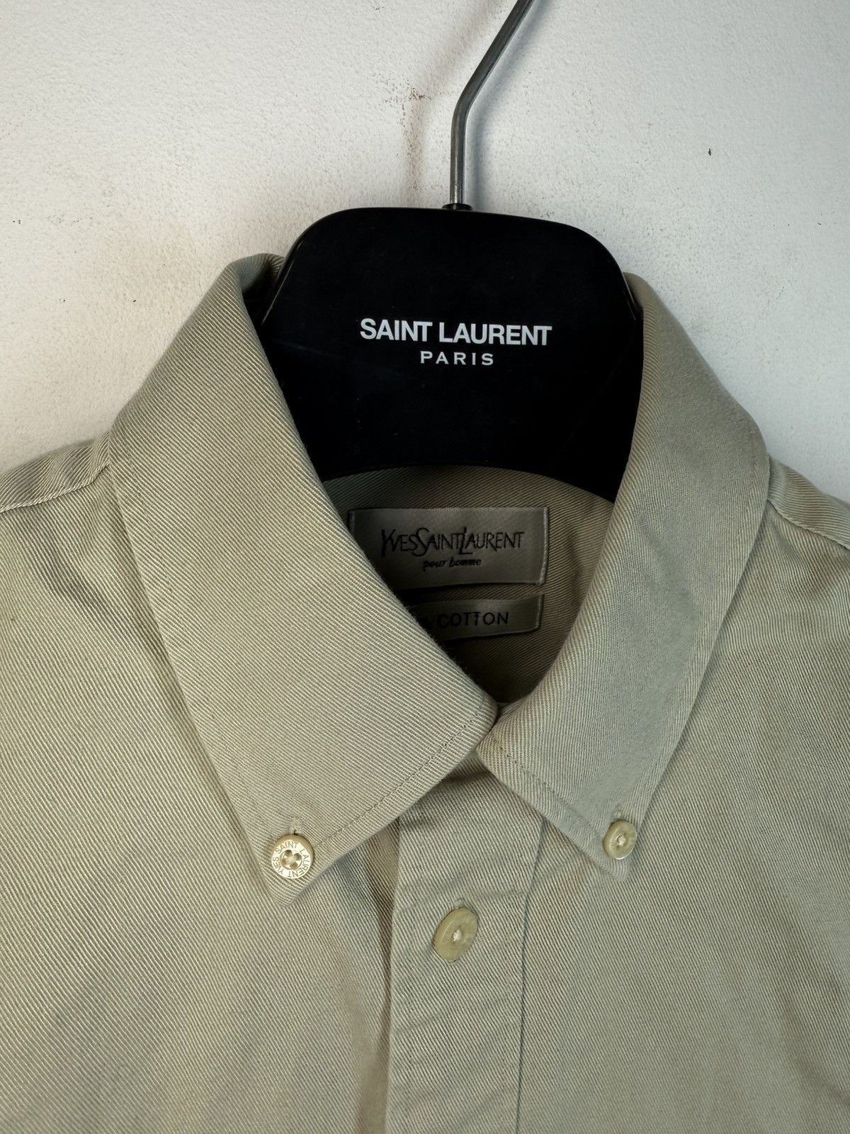 Yves Saint Laurent Beige YSL Shirt Short Sleeve Button Up Collar Vintage Y2K Size US M / EU 48-50 / 2 - 8 Thumbnail