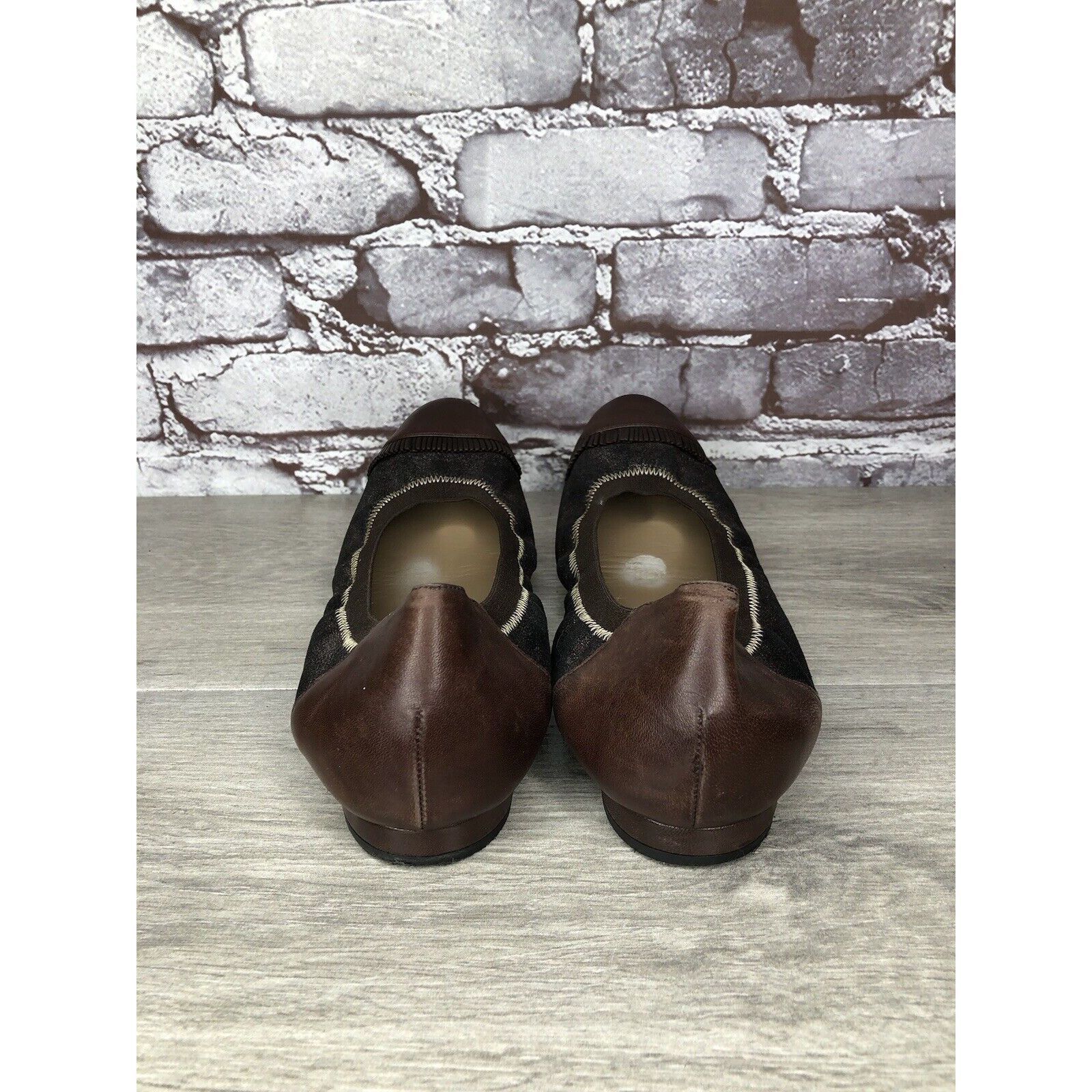 Other Anyi Lu Cate Brown Metallic Flecked Suede Leather Cap Toe Ba Size US 10 / IT 40 - 4 Thumbnail