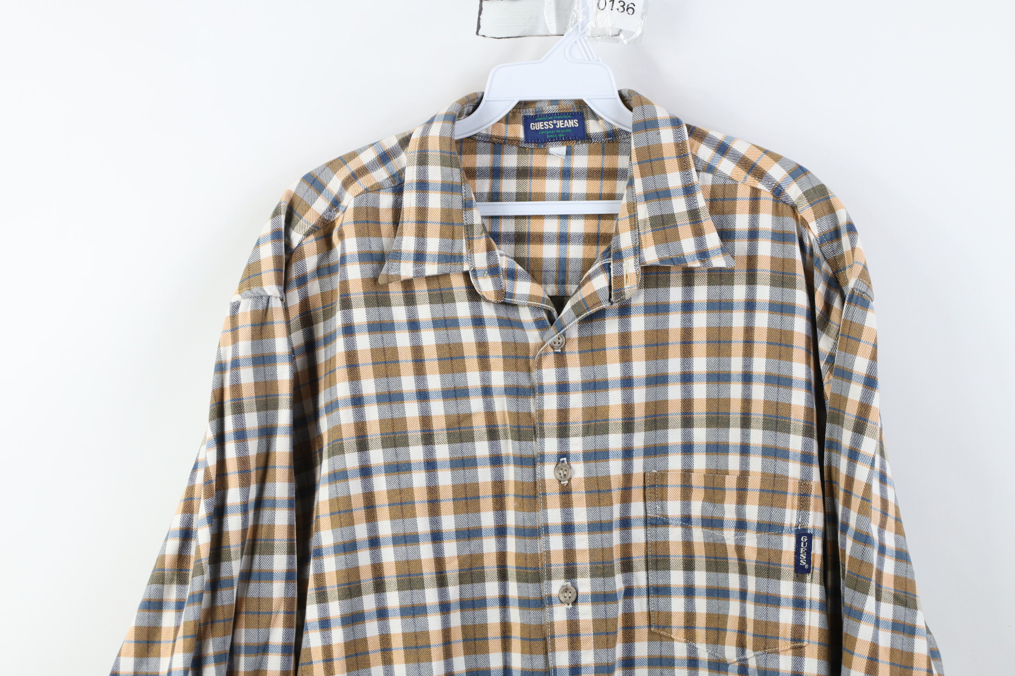 Guess Vintage 90s Guess Heavyweight Flannel Button Shirt Plaid USA Size US XL / EU 56 / 4 - 2 Thumbnail