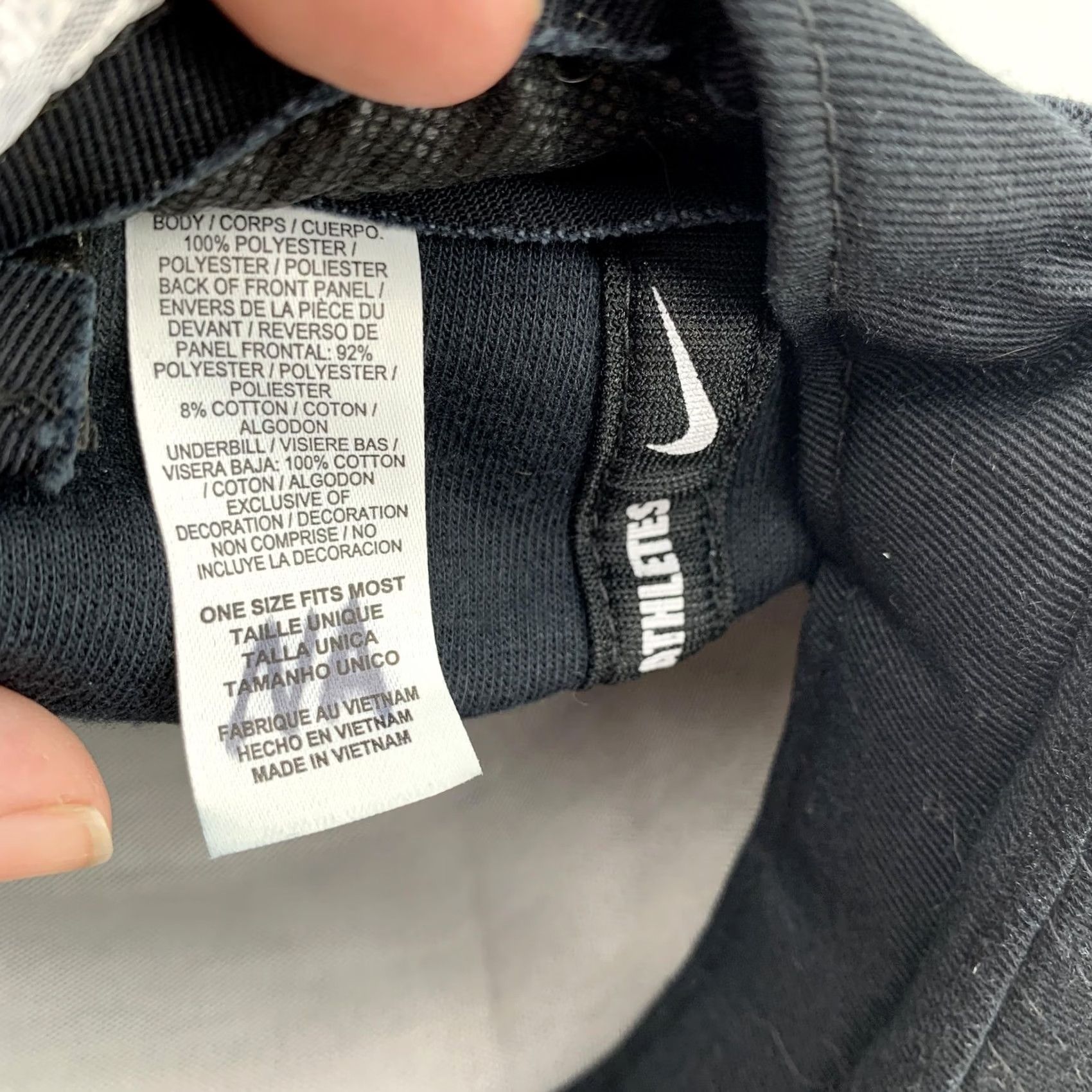Nike Nike Hat Cap Snap Back Mens Black Quilted Front Twill Logo Nike True One Size Size ONE SIZE - 7 Thumbnail