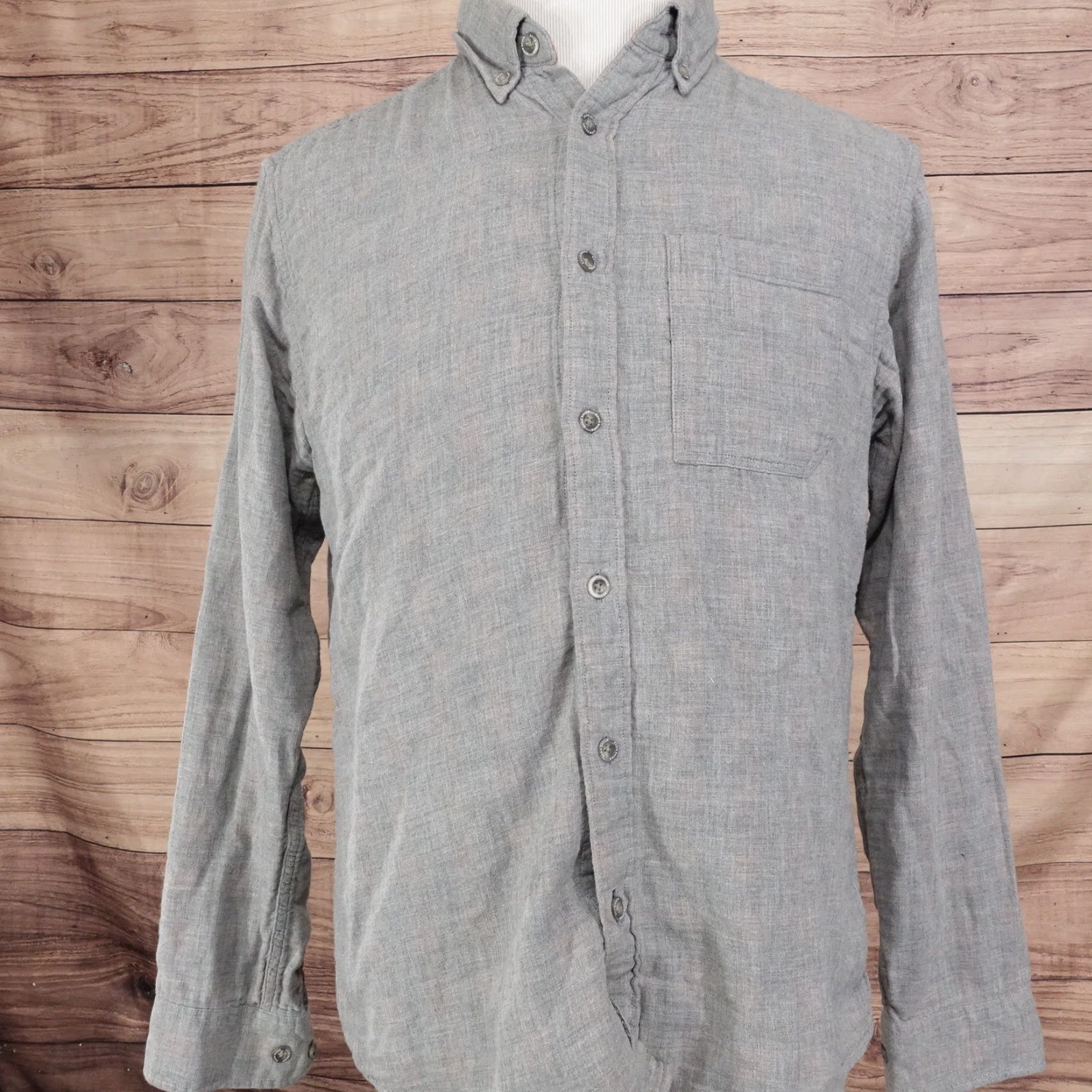 Eddie Bauer EDDIE BAUER Classic Fit Button-Up Shirt Mens M Medium Gray Long Sleeve Cotton Casual Workwear Size US M / EU 48-50 / 2 - 3 Thumbnail