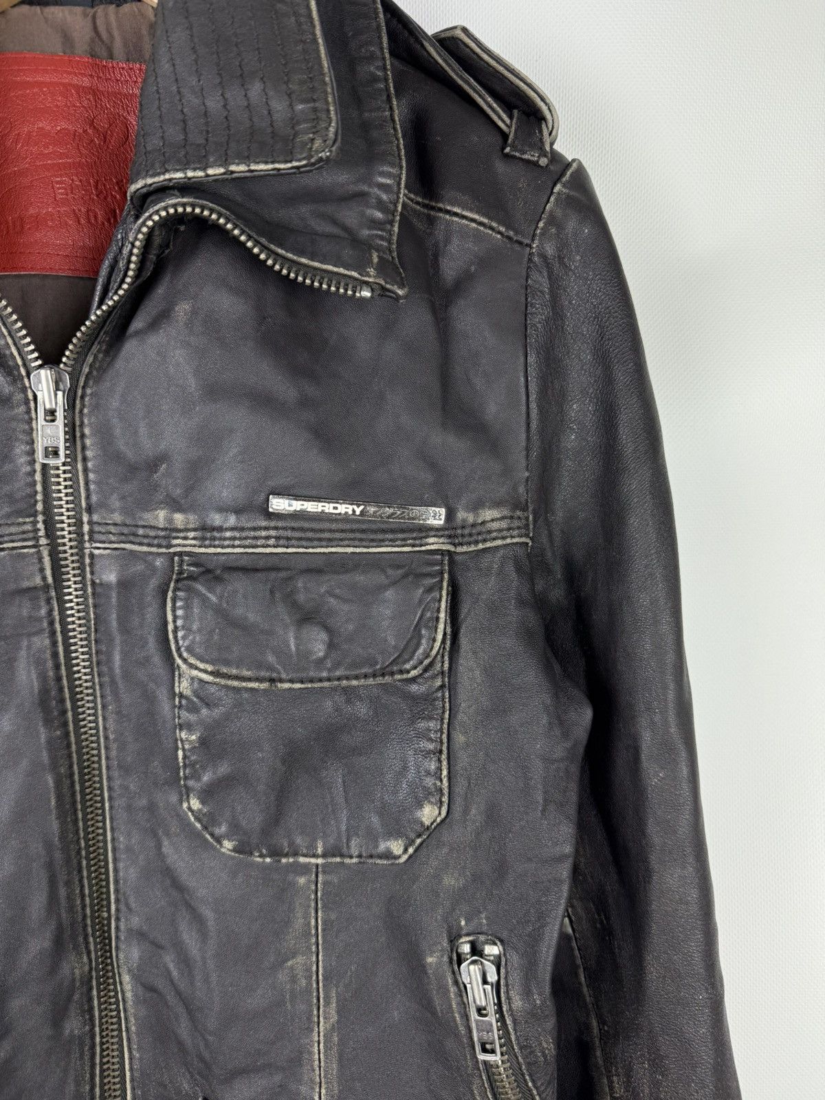 Superdry Superdry Japan Men’s Leather Multipocket Jacket Size S Size US S / EU 44-46 / 1 - 8 Thumbnail