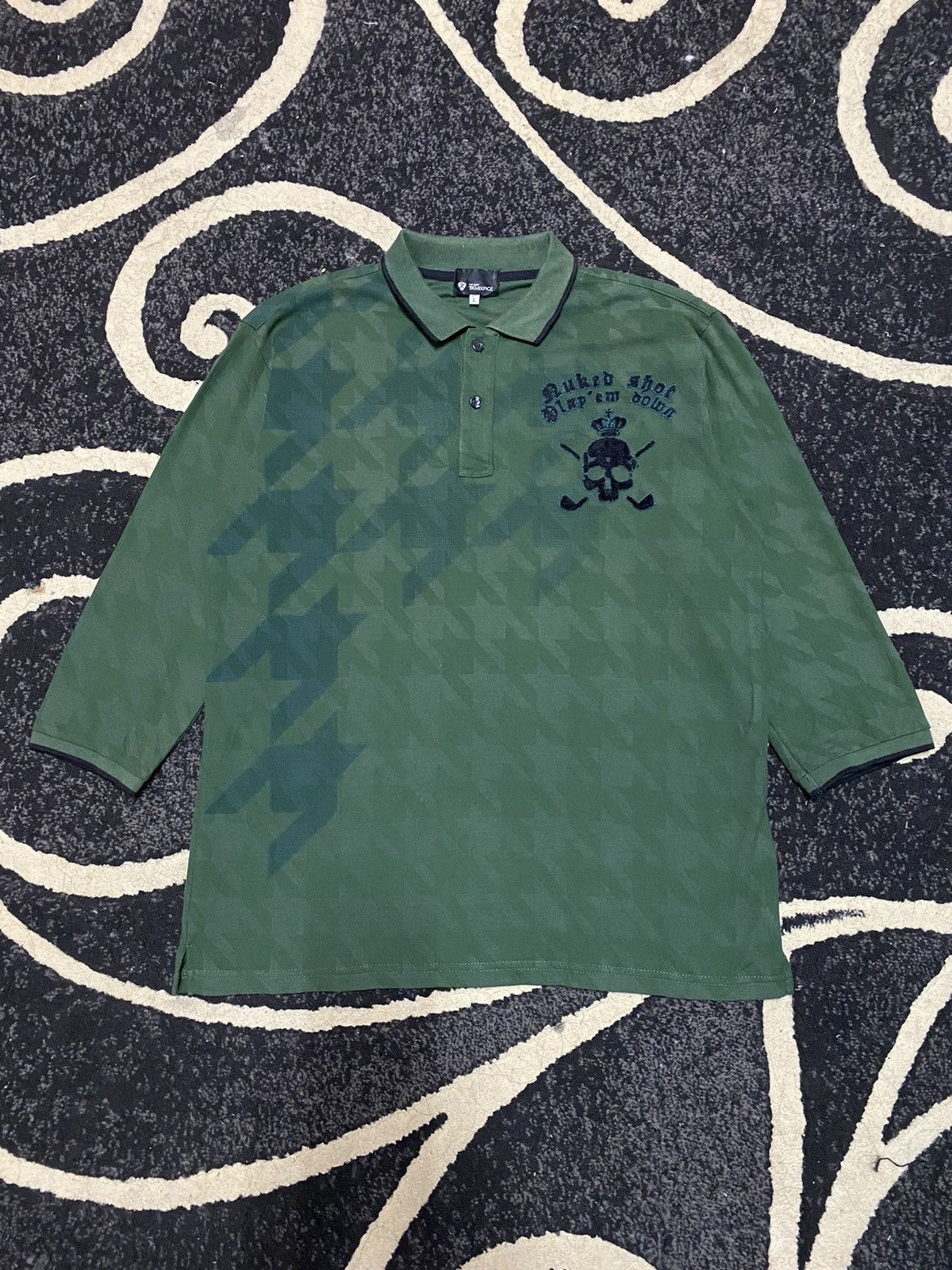 Japanese Brand × Takeo Kikuchi TAKEO KIKUCHI Skull Abstract Polo Shirt Size US L / EU 52-54 / 3 - 1 Thumbnail