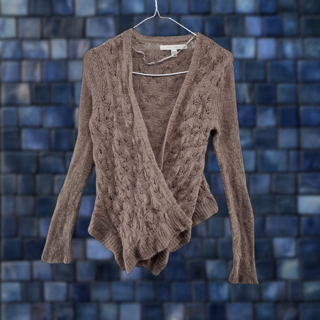 Vintage LC Lauren Conrad Open Front Lightweight Wool Blend Cardigan Sweater XS Brown Women Size XS / US 0-2 / IT 36-38 - 1 Thumbnail