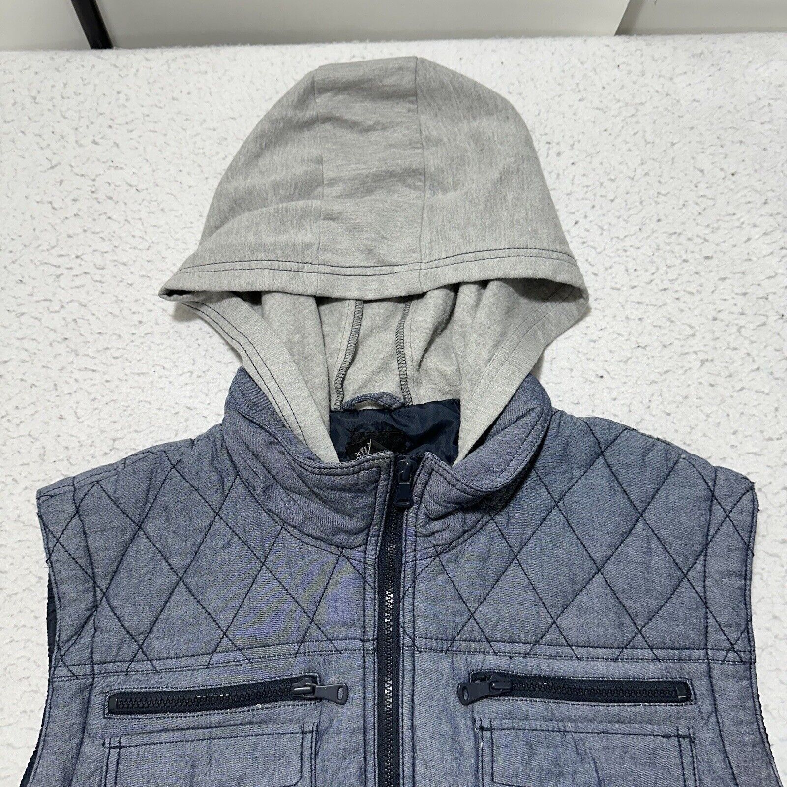 Bar III Bar III XXL Hooded Vest Sleeveless Jacket Quilted Navy Blue Size XXL / US 16-18 / IT 52-54 - 2 Thumbnail