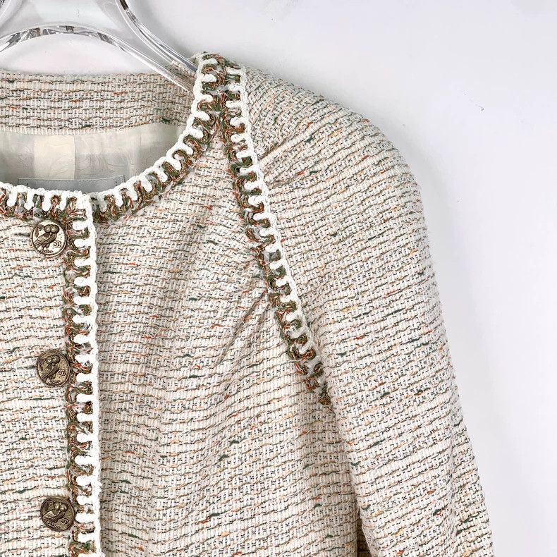 Chanel Chanel 18C Greek Series Beige Gold Edge Cotton Long-sleeve Size XS / US 0-2 / IT 36-38 - 3 Thumbnail