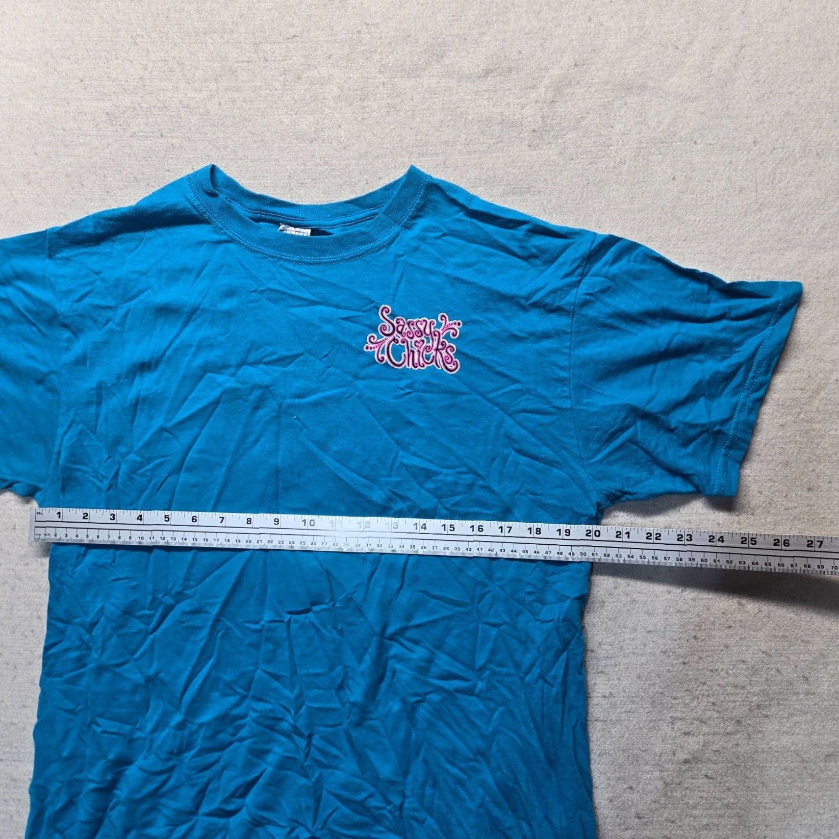 Vintage I Ain't Gonna Go If I Can't Wear My Flip Flops Short Sleeve T-Shirt L Large Blue Graphic Tee Women Shirt Size L / US 10 / IT 46 - 5 Thumbnail