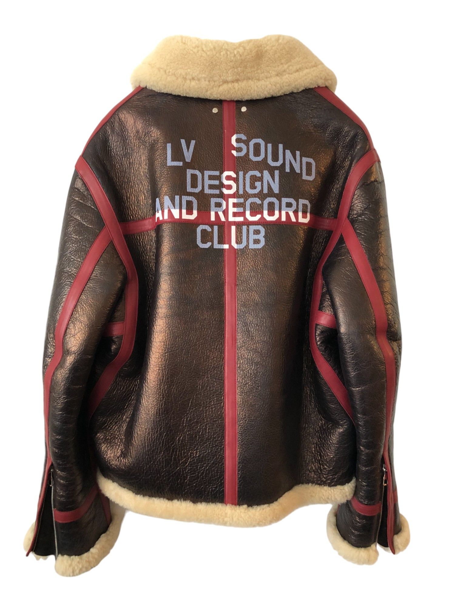 Pre-owned Louis Vuitton X Virgil Abloh Louis Vuitton Sound Design And Record Club Shearling Jacket In Black