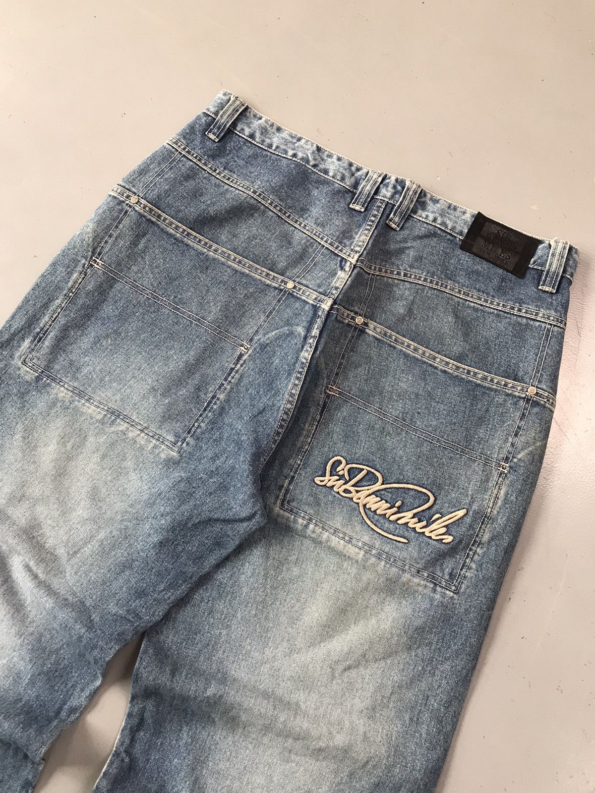 JNCO × Southpole × Vintage Vintage SirBennimiles SpellOut embroidered baggy fit denim Size US 38 / EU 54 - 9 Thumbnail