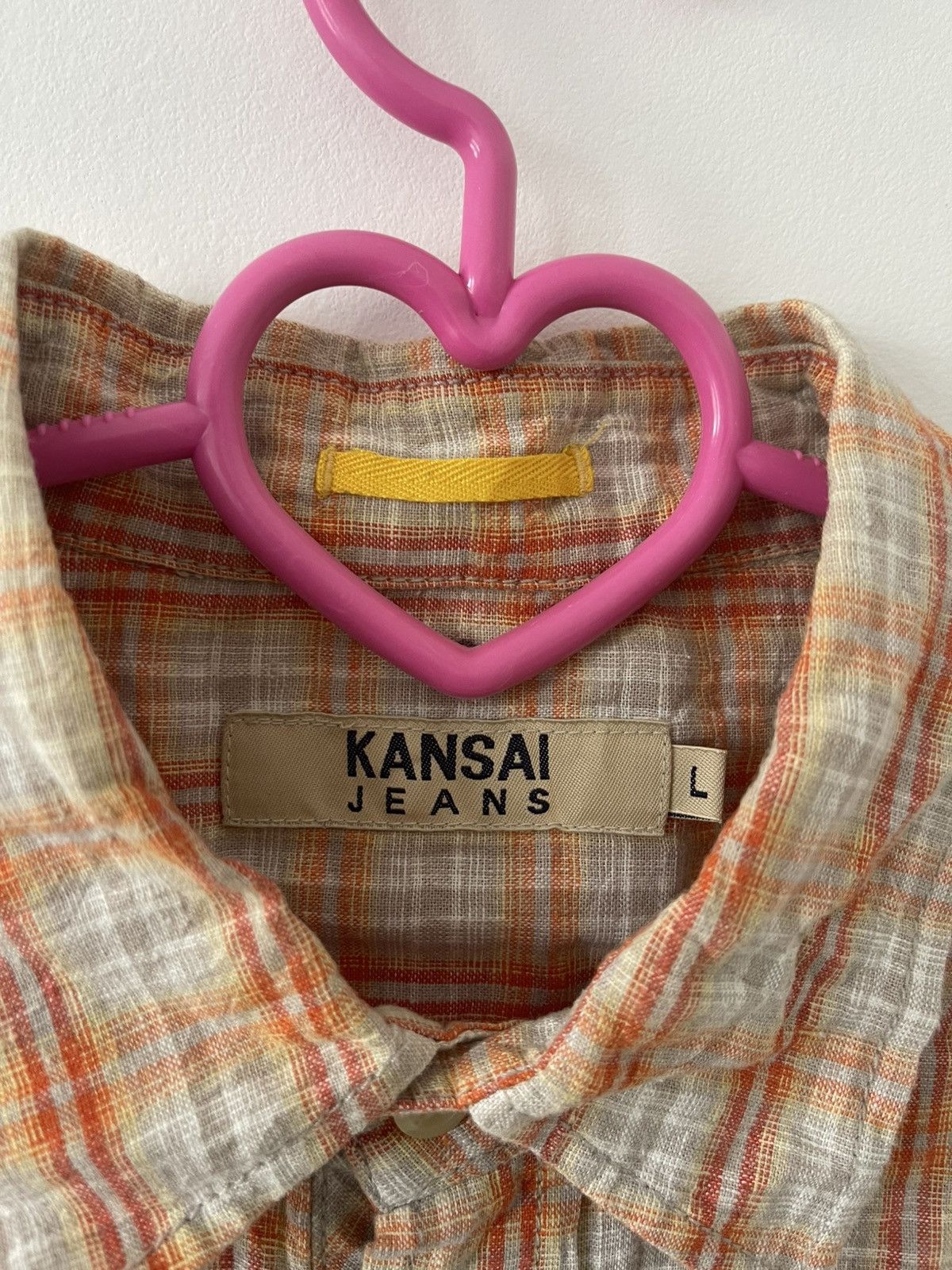 Kansai Yamamoto Rare Vintage KANSAI JEANS Single Pocket Plaid Tartan Orange Size US L / EU 52-54 / 3 - 4 Thumbnail