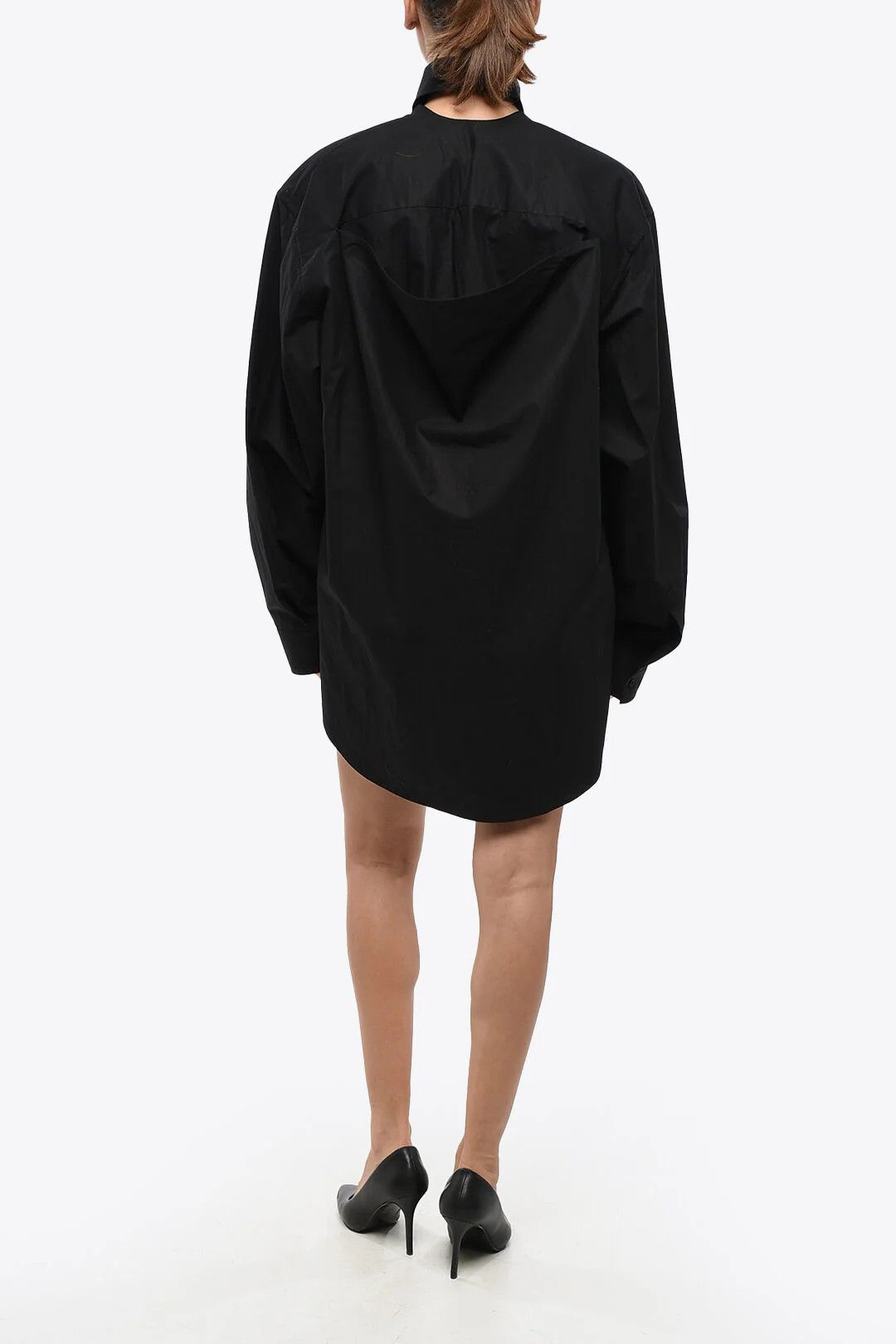 Balenciaga og1mm0326 Poplin Chemisier Shirt in Black Size S / US 4 / IT 40 - 2 Thumbnail