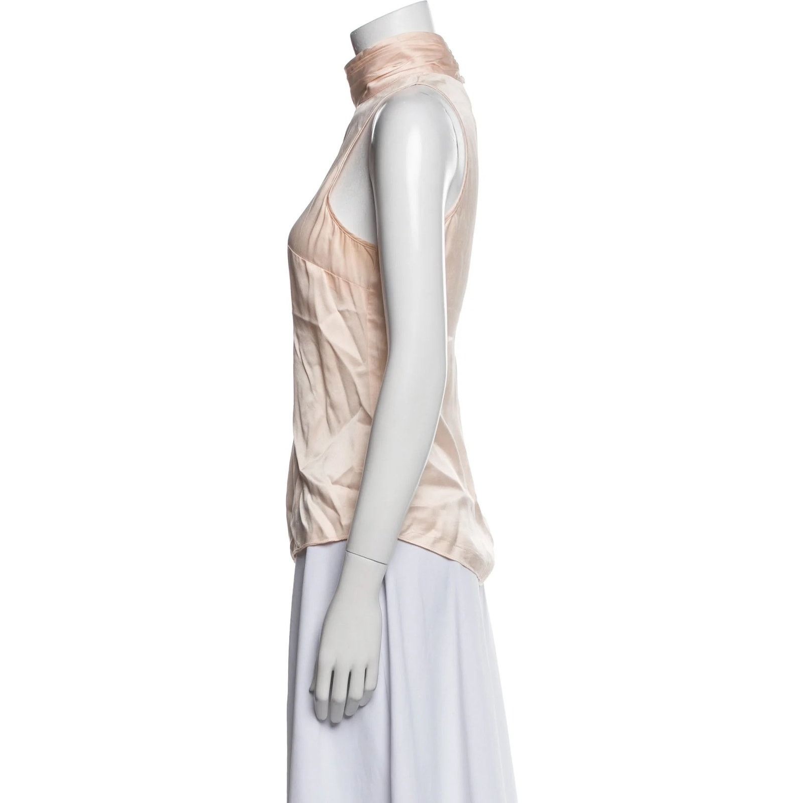 Cinq a Sept Cinq a Sept Mock Neck Satin Sleeveless Top - Size Small Size S / US 4 / IT 40 - 3 Thumbnail