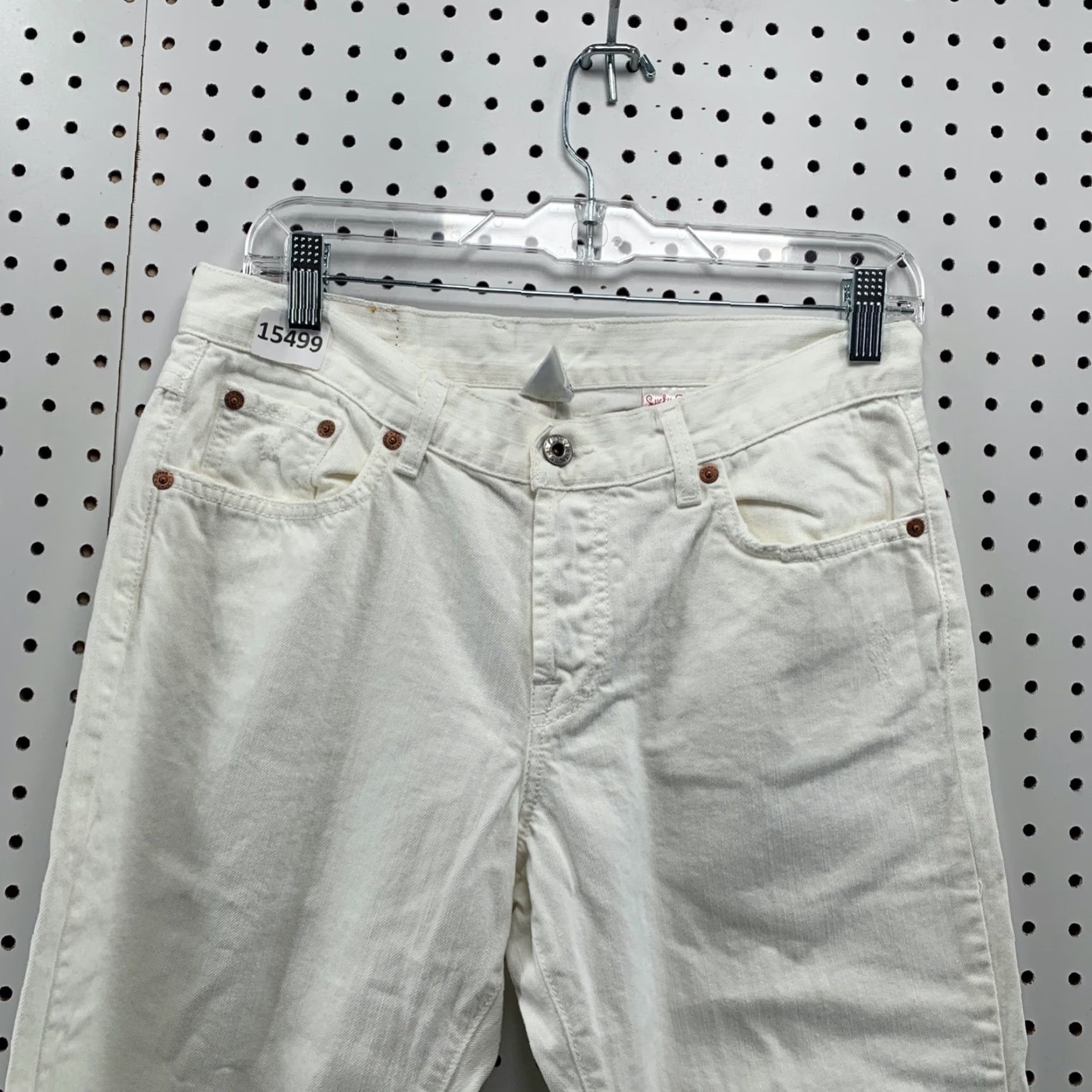 Lucky Brand VINTAGE Lucky Brand Jeans Main Selling Point White Dungarees Capris 32x23 Women 8/29 USA 1990s Womens Jeans Size 30" / US 8 / IT 44 - 3 Thumbnail