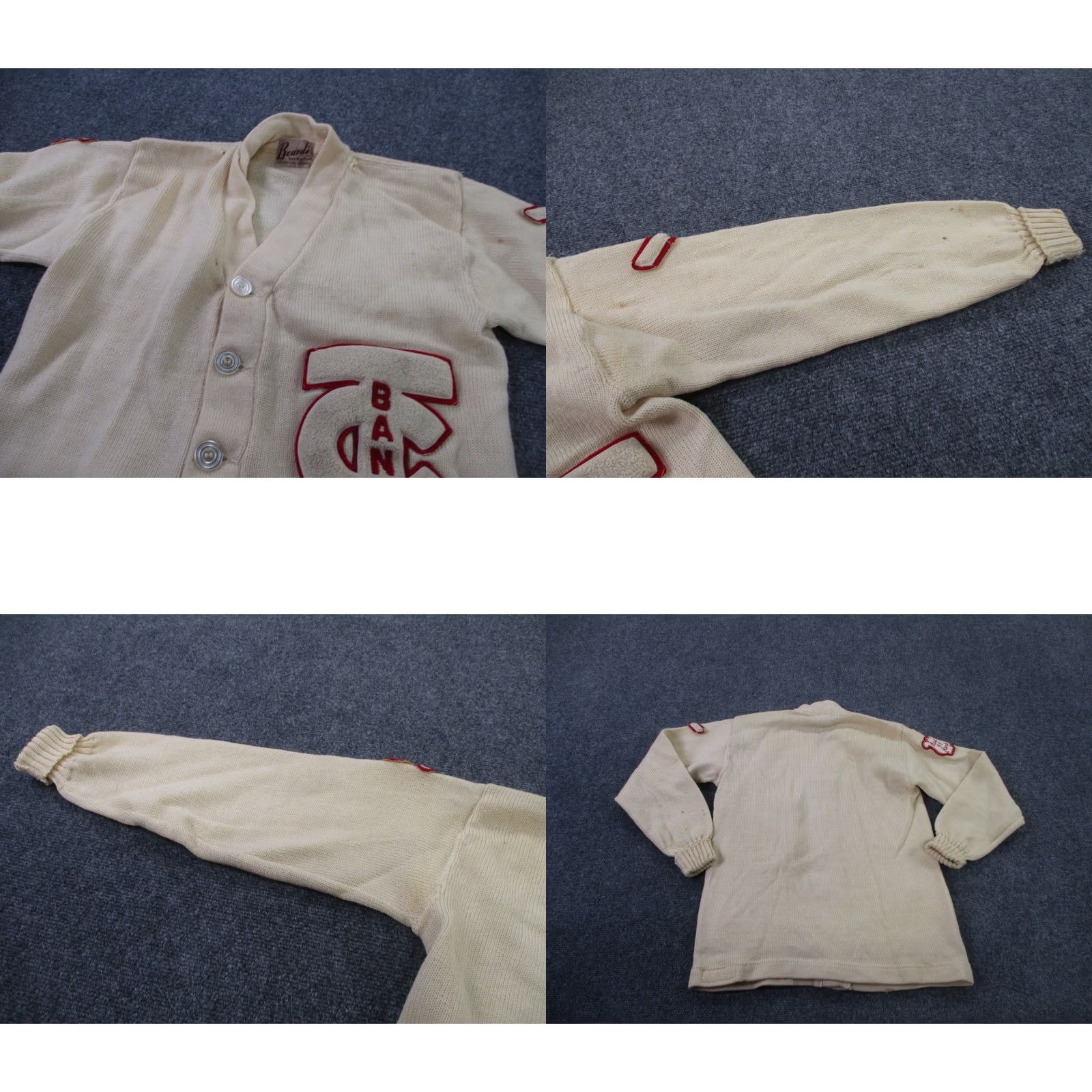 Vintage VINTAGE Beard's Cardigan Sweater Mens S Yellow 60s Patch Knit V-Neck Long Sleeve Button Thermal Distressed Patches Size US S / EU 44-46 / 1 - 9 Thumbnail