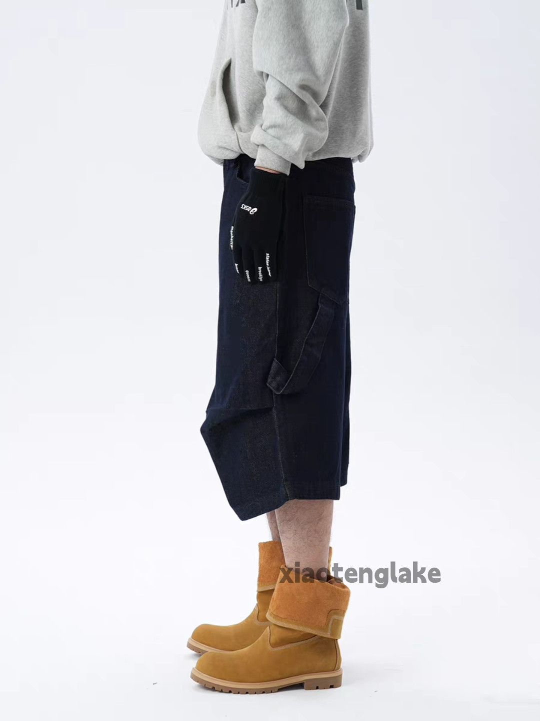 Vintage xz denim wide Leg loose hiphop y2k carpenter shorts Size US 32 / EU 48 - 2 Thumbnail