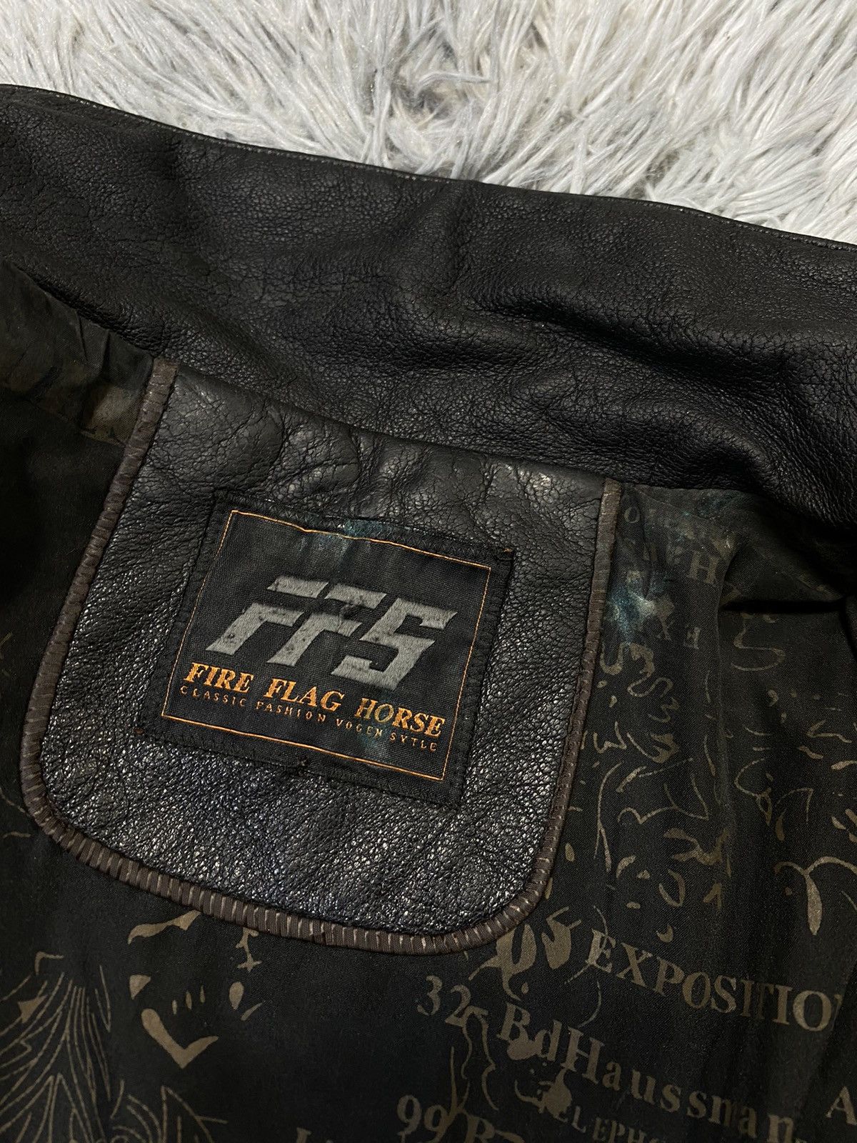 Leather × Vintage Fire Flag Horse Leather Bomber Jacket Japanese Brand Size US L / EU 52-54 / 3 - 7 Thumbnail