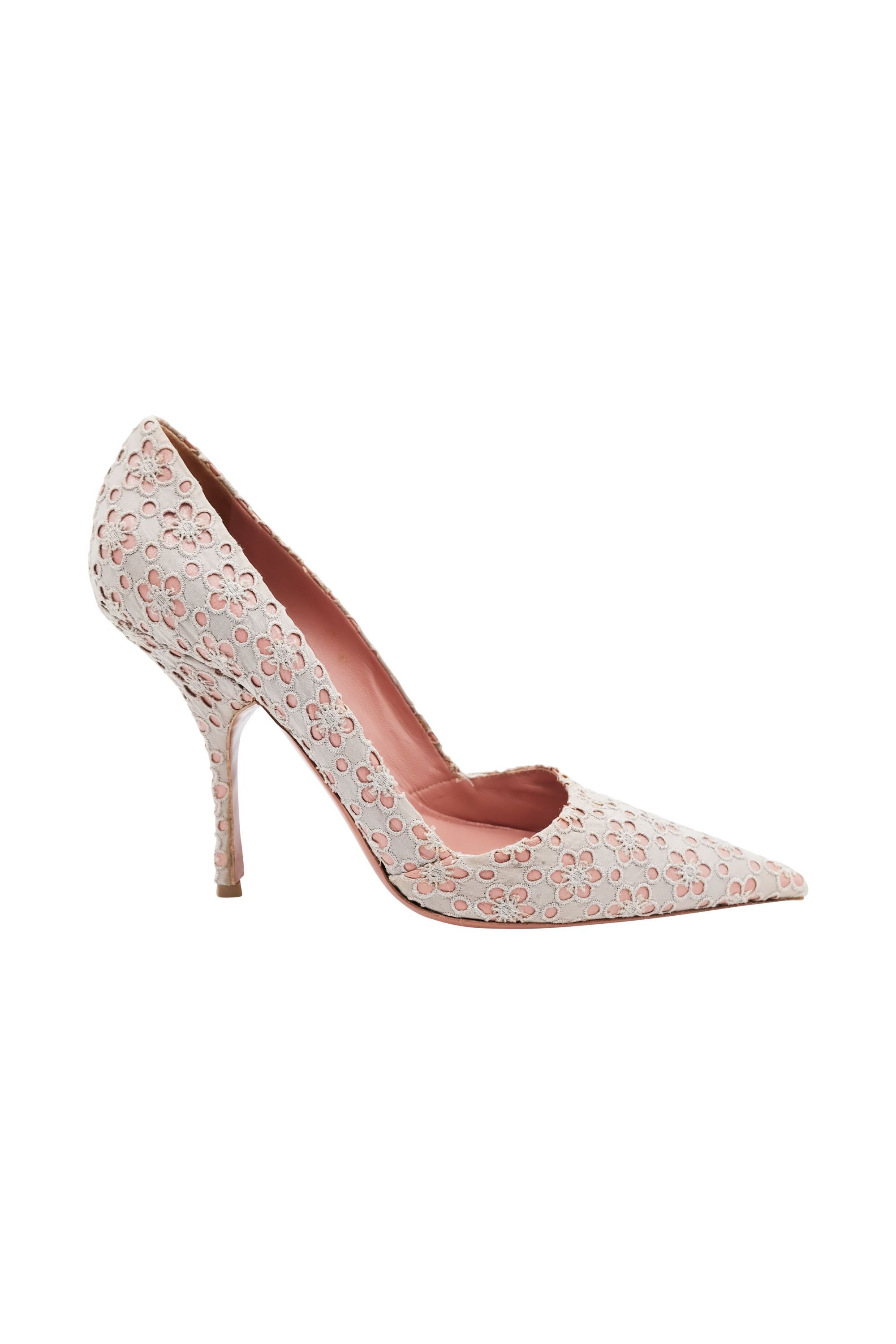 Alaia Alaïa Beige Floral Lace Pointed-Toe Pumps Size US 8.5 / IT 38.5 - 4 Thumbnail