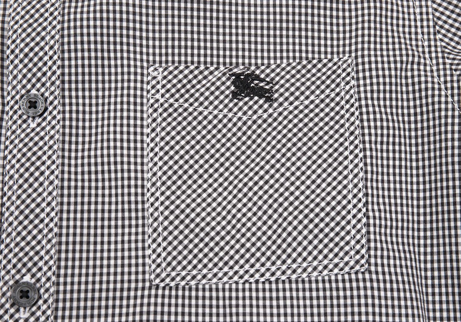 Burberry Gingham Check 3/4 Sleeve Button Down Shirt in Black/White Size US S / EU 44-46 / 1 - 6 Thumbnail