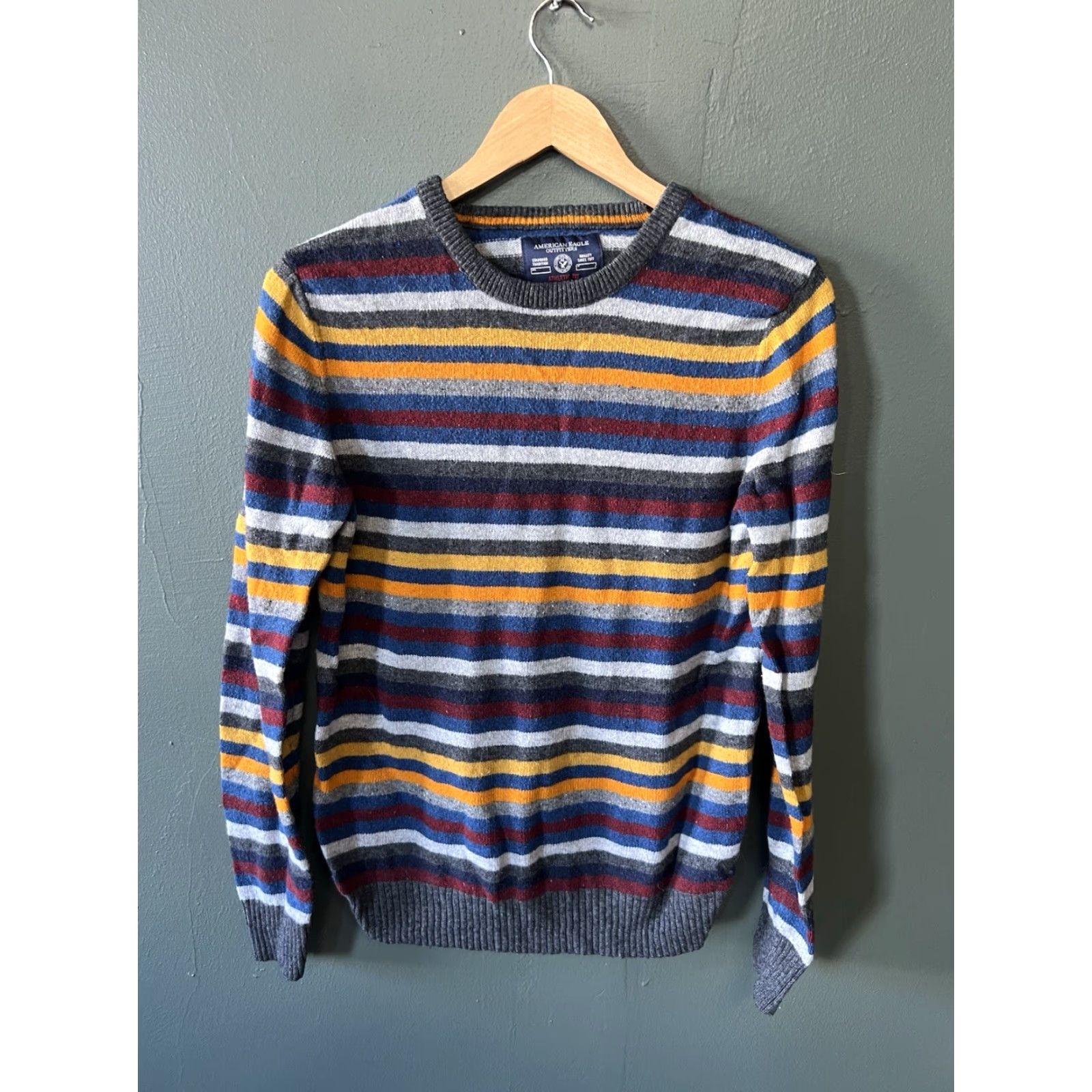 American Eagle Outfitters American Eagle Outfitters Mens Multicolor Pullover Wool Sweatshirt M Long Sleeve Size M روز Size US M / EU 48-50 / 2 - 2 Thumbnail