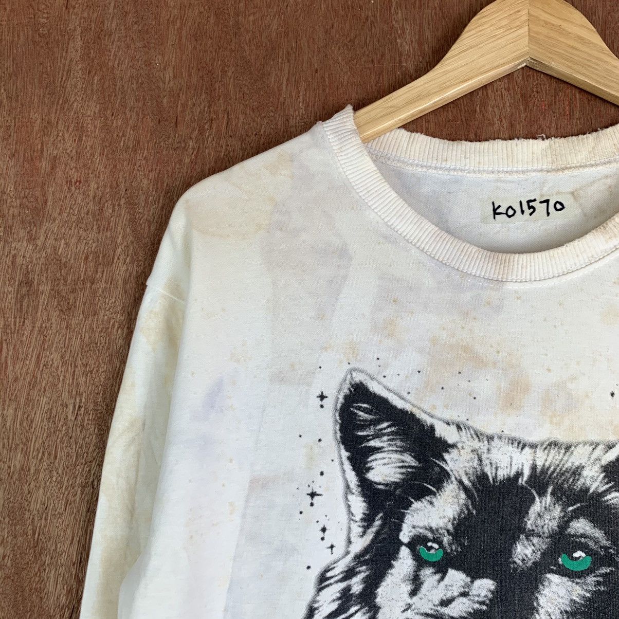 Japanese Brand × Vintage Wolf Distressed Faded sweater (very rare item)#K01570 Size US M / EU 48-50 / 2 - 11 Thumbnail
