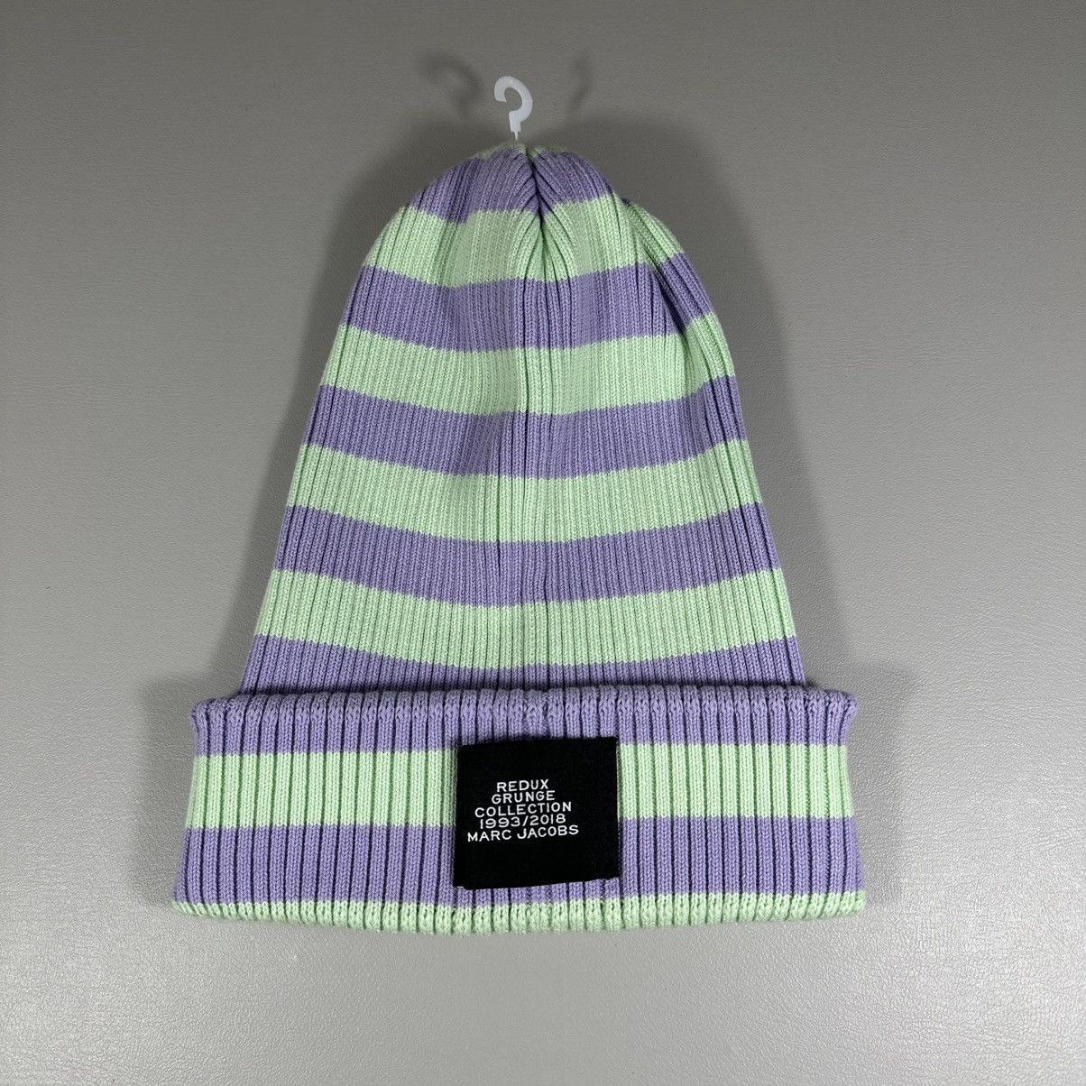 Marc Jacobs Marc Jacobs Redux Grunge Collection Green Purple Knit Beanie Size ONE SIZE - 1 Thumbnail