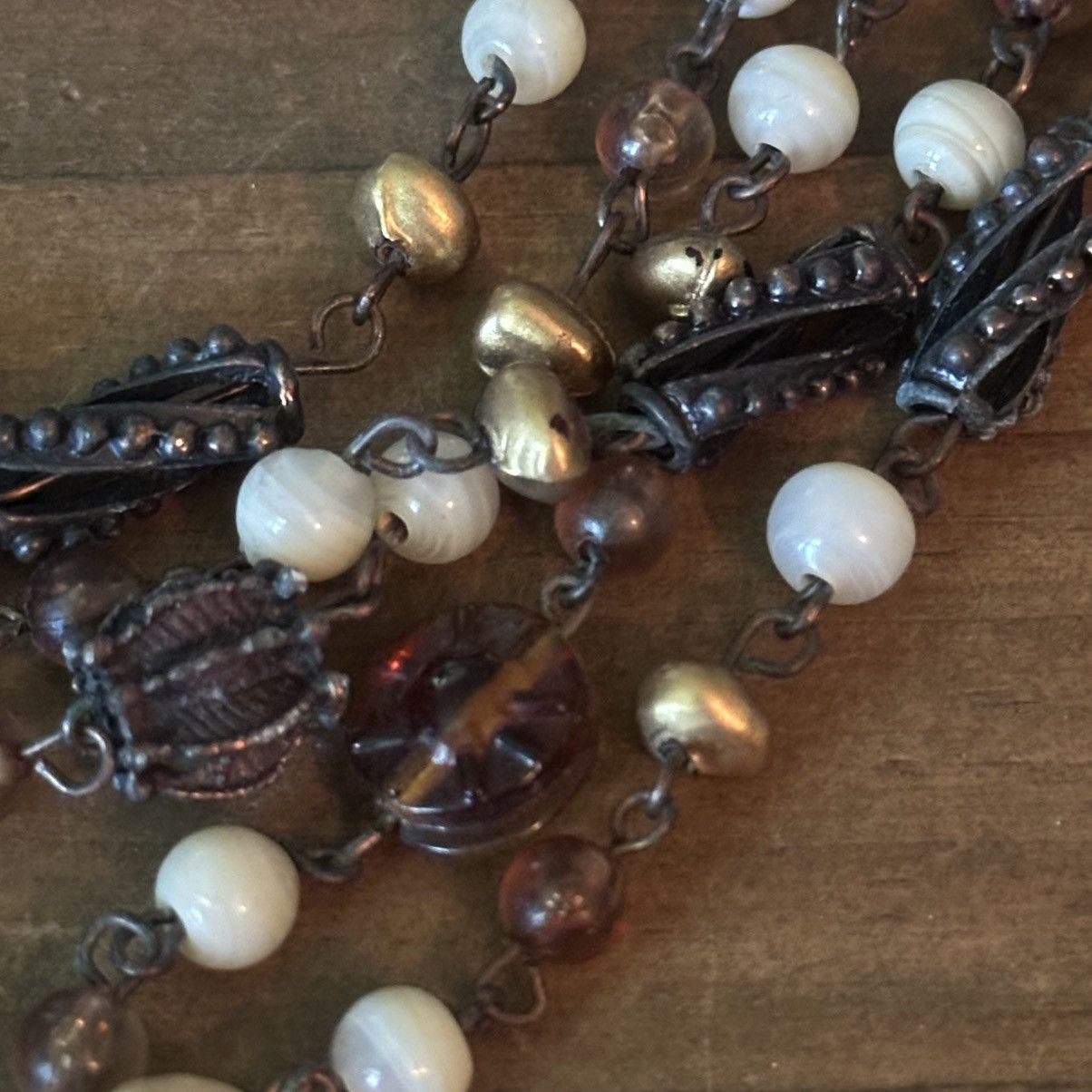Other Bronze tone multi strand layered station bead necklace Size ONE SIZE - 4 Thumbnail