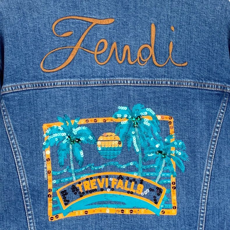 Fendi Fendi Blue Denim Jacket with Embroidery Size US M / EU 48-50 / 2 - 5 Thumbnail