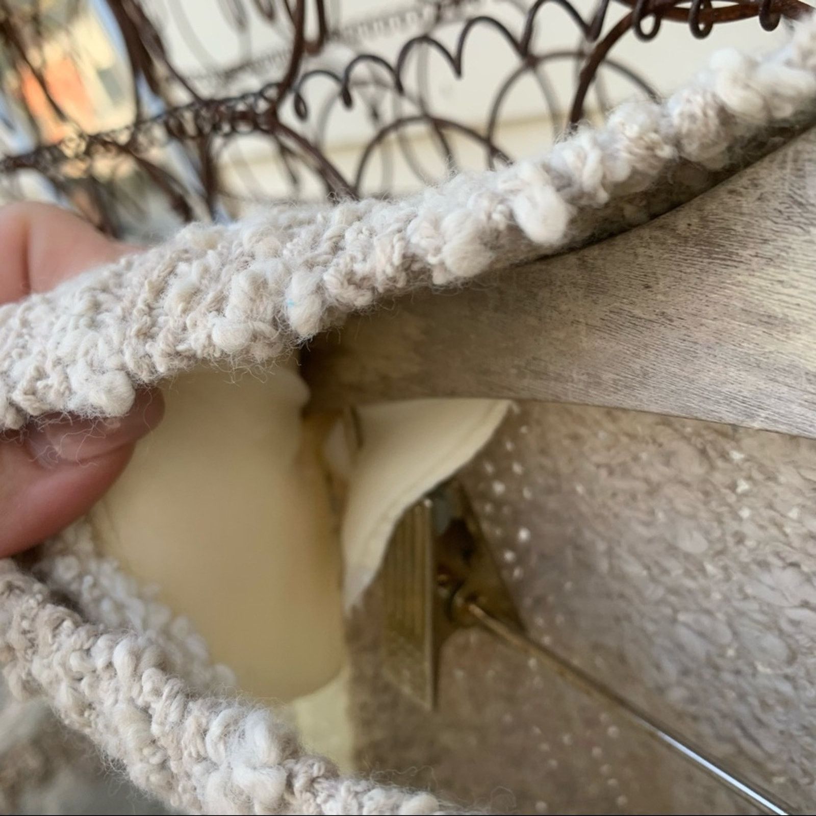 Vintage 80s 90s cottagecore oatmeal cream floral appliqué sweater M Size M / US 6-8 / IT 42-44 - 6 Thumbnail