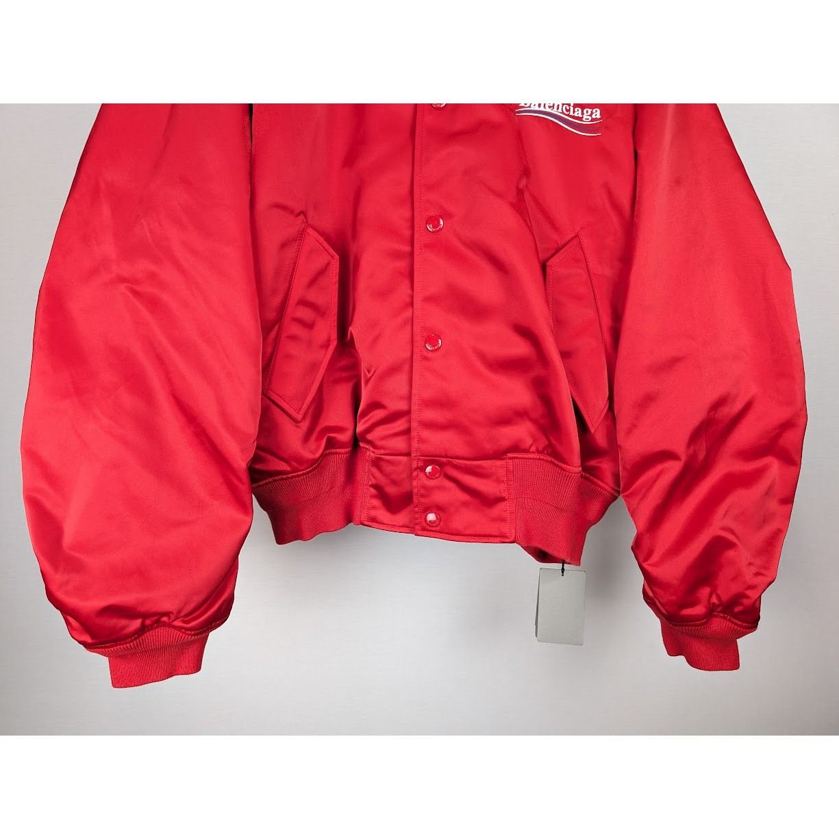 Balenciaga o1rshd1 Oversize Bomber Jacket in Red Size US S / EU 44-46 / 1 - 5 Thumbnail