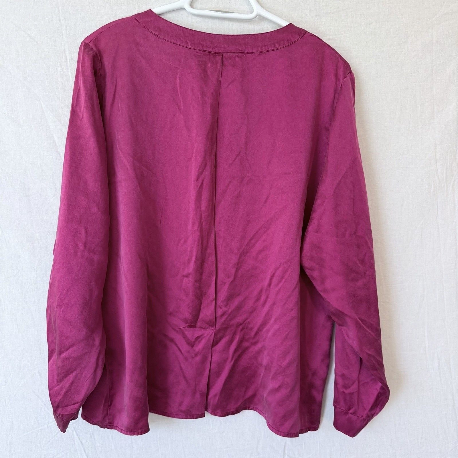 Other Vtg Silk Studio Claude Bennet Fuchsia Pink Silk Blouse Top Size XL / US 12-14 / IT 48-50 - 3 Thumbnail