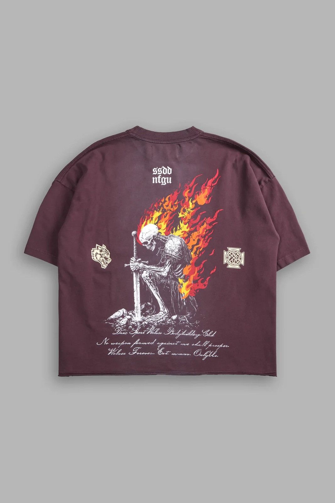 Darc Sport SACRED FIRE GRUNGE RAW HEM "BOX CUT" TEE Size US S / EU 44-46 / 1 - 2 Thumbnail